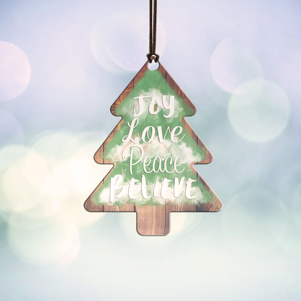 Christmas Collection (Joy Love Peace Believe) Hanging Acrylic Print ACPTREE262