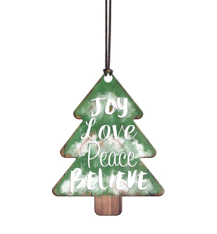 Christmas Collection (Joy Love Peace Believe) Hanging Acrylic Print ACPTREE262
