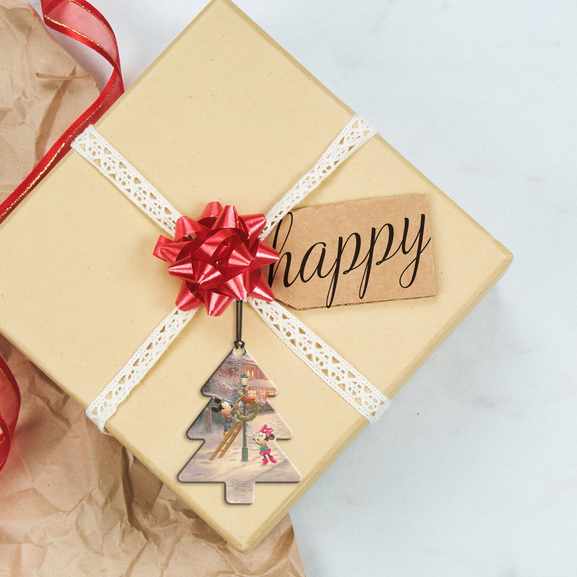 Thomas Kinkade Studios (Mickeys Victorian Christmas - Mickey and Minnie) Hanging Acrylic Print ACPTREE495