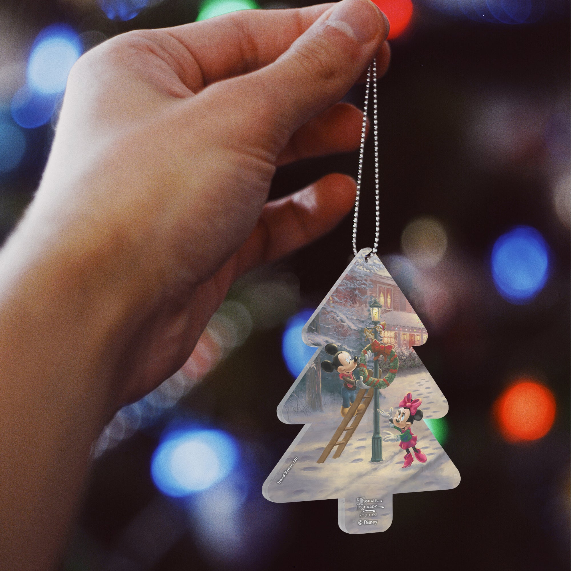 Thomas Kinkade Studios (Mickeys Victorian Christmas - Mickey and Minnie) Hanging Acrylic Print ACPTREE495