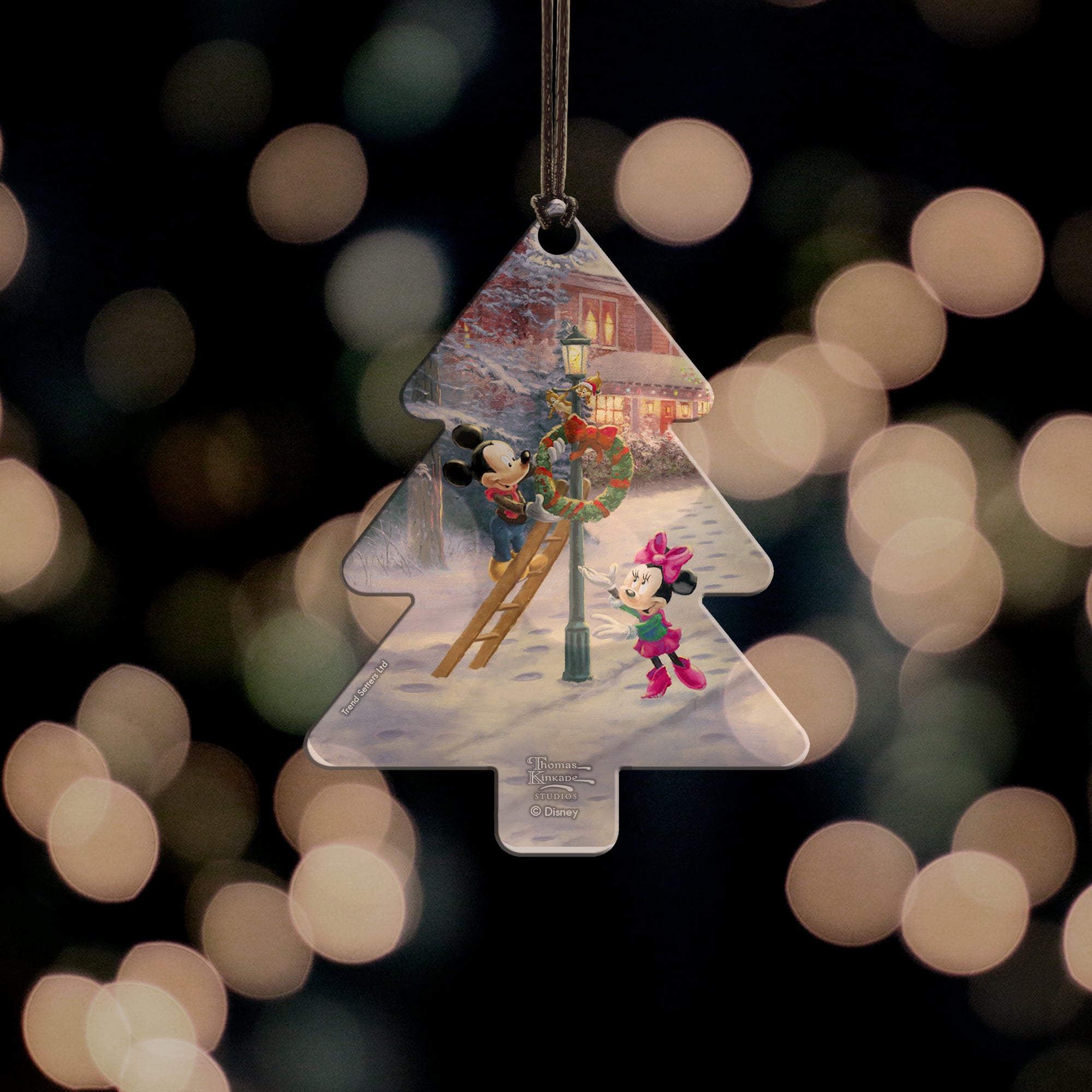 Thomas Kinkade Studios (Mickeys Victorian Christmas - Mickey and Minnie) Hanging Acrylic Print ACPTREE495