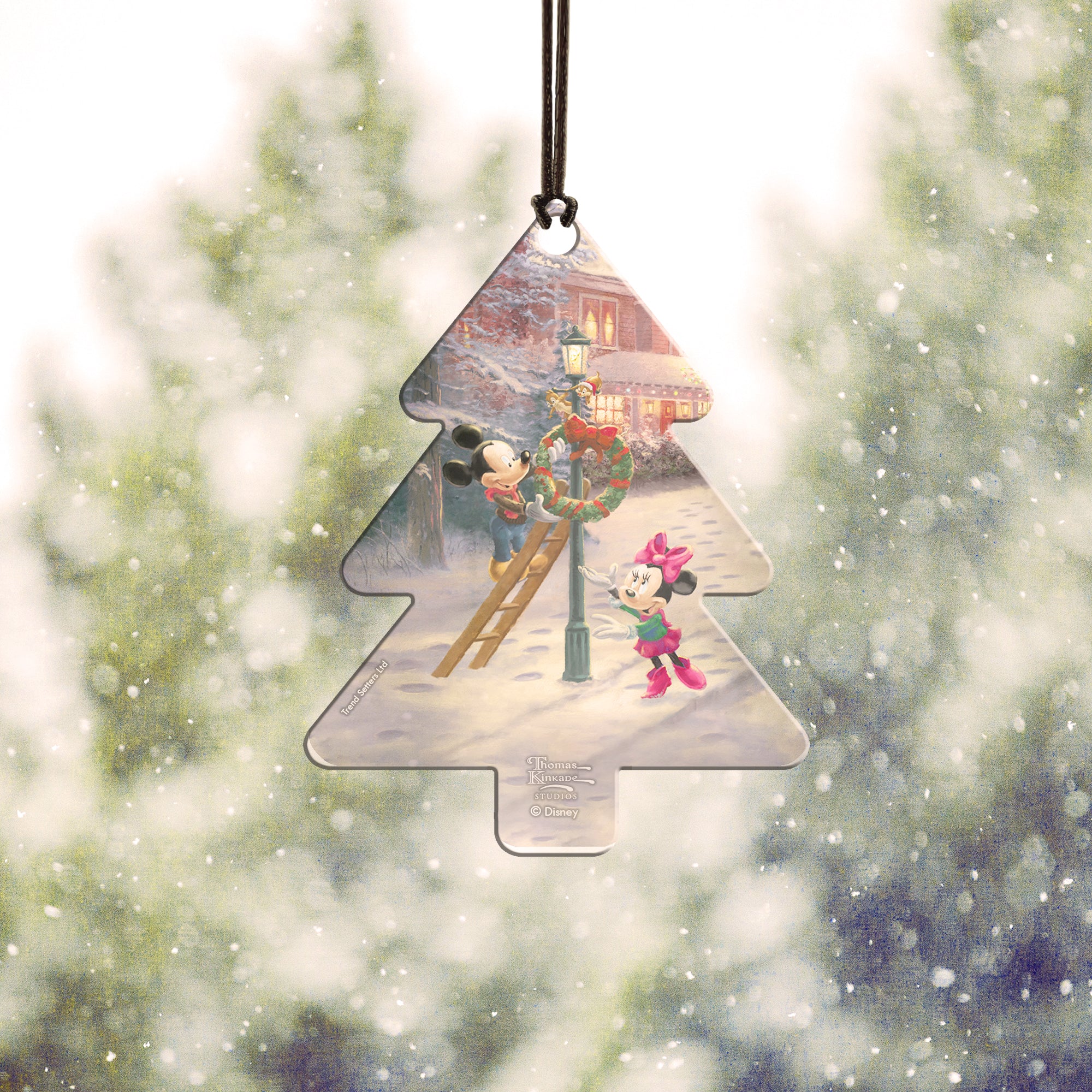 Thomas Kinkade Studios (Mickeys Victorian Christmas - Mickey and Minnie) Hanging Acrylic Print ACPTREE495