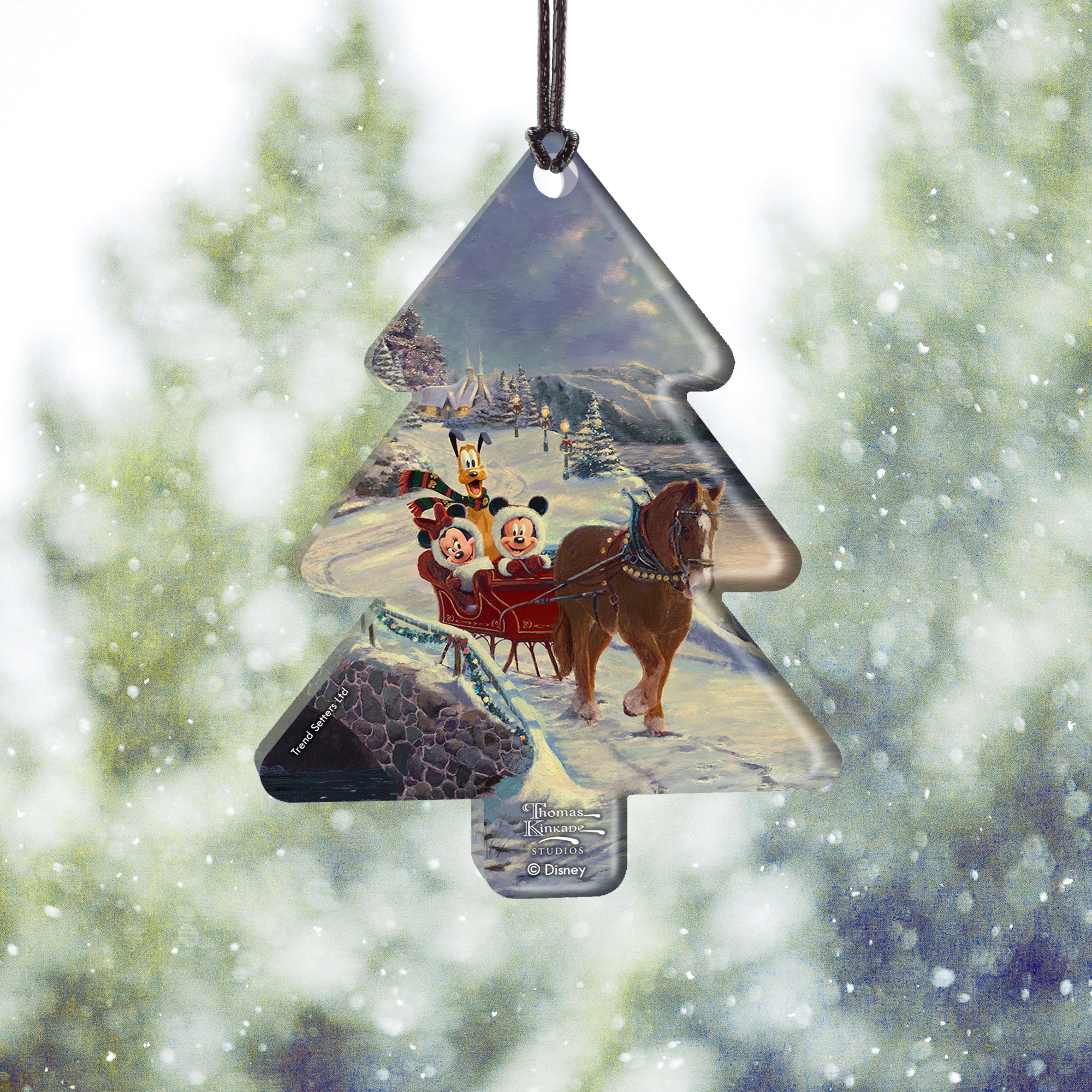 Disney (Mickey and Minnie Mouse Evening Sleigh Ride) Hanging Acrylic Print ACPTREE638