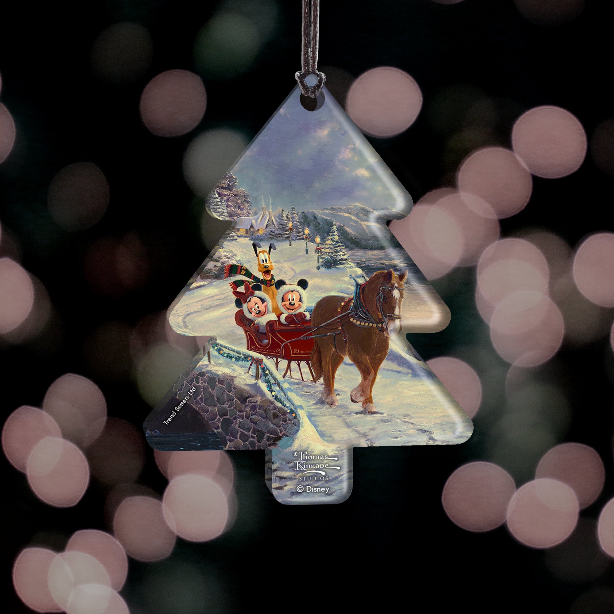 Disney (Mickey and Minnie Mouse Evening Sleigh Ride) Hanging Acrylic Print ACPTREE638