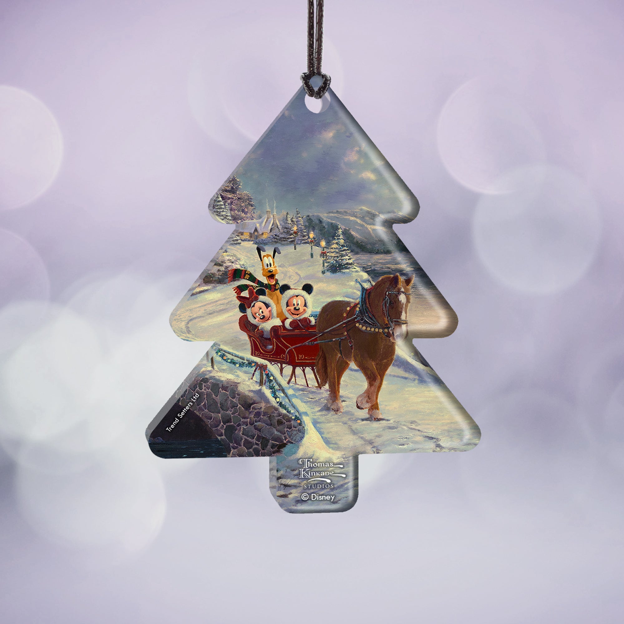 Disney (Mickey and Minnie Mouse Evening Sleigh Ride) Hanging Acrylic Print ACPTREE638