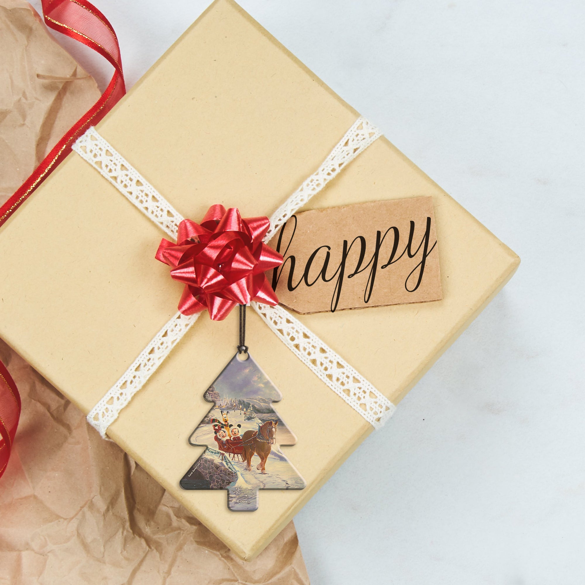 Disney (Mickey and Minnie Mouse Evening Sleigh Ride) Hanging Acrylic Print ACPTREE638