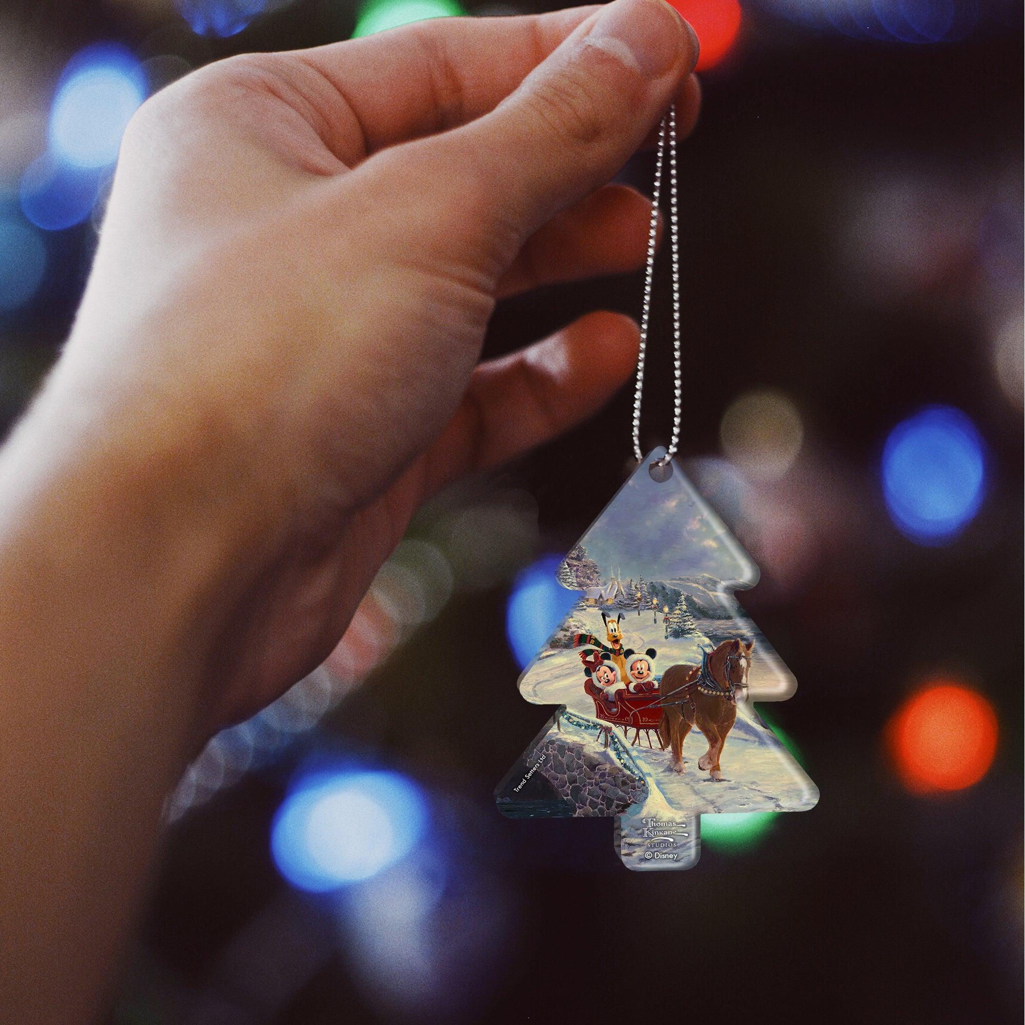 Disney (Mickey and Minnie Mouse Evening Sleigh Ride) Hanging Acrylic Print ACPTREE638