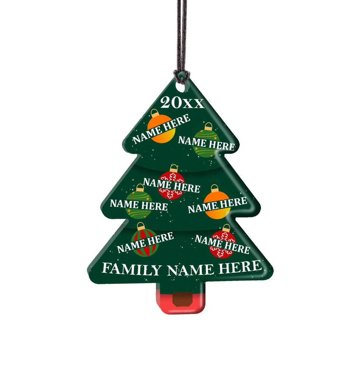 Trend Setters Original (Ornament Tree Family Names) Personalized Hanging Acrylic Print ACPTREE904