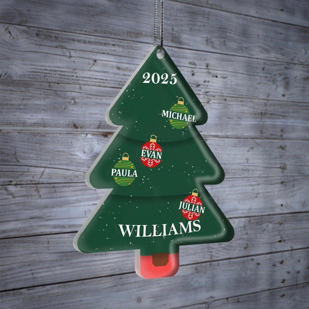 Trend Setters Original (Ornament Tree Family Names) Personalized Hanging Acrylic Print ACPTREE904