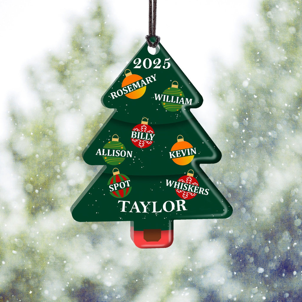 Trend Setters Original (Ornament Tree Family Names) Personalized Hanging Acrylic Print ACPTREE904