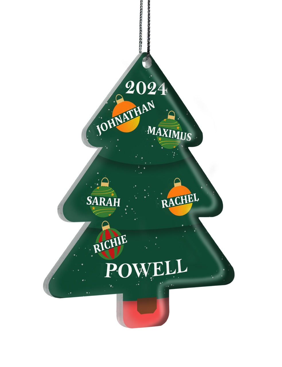 Trend Setters Original (Ornament Tree Family Names) Personalized Hanging Acrylic Print ACPTREE904