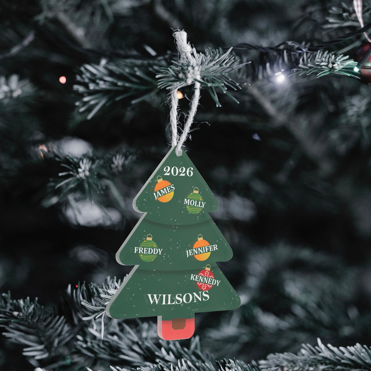 Trend Setters Original (Ornament Tree Family Names) Personalized Hanging Acrylic Print ACPTREE904