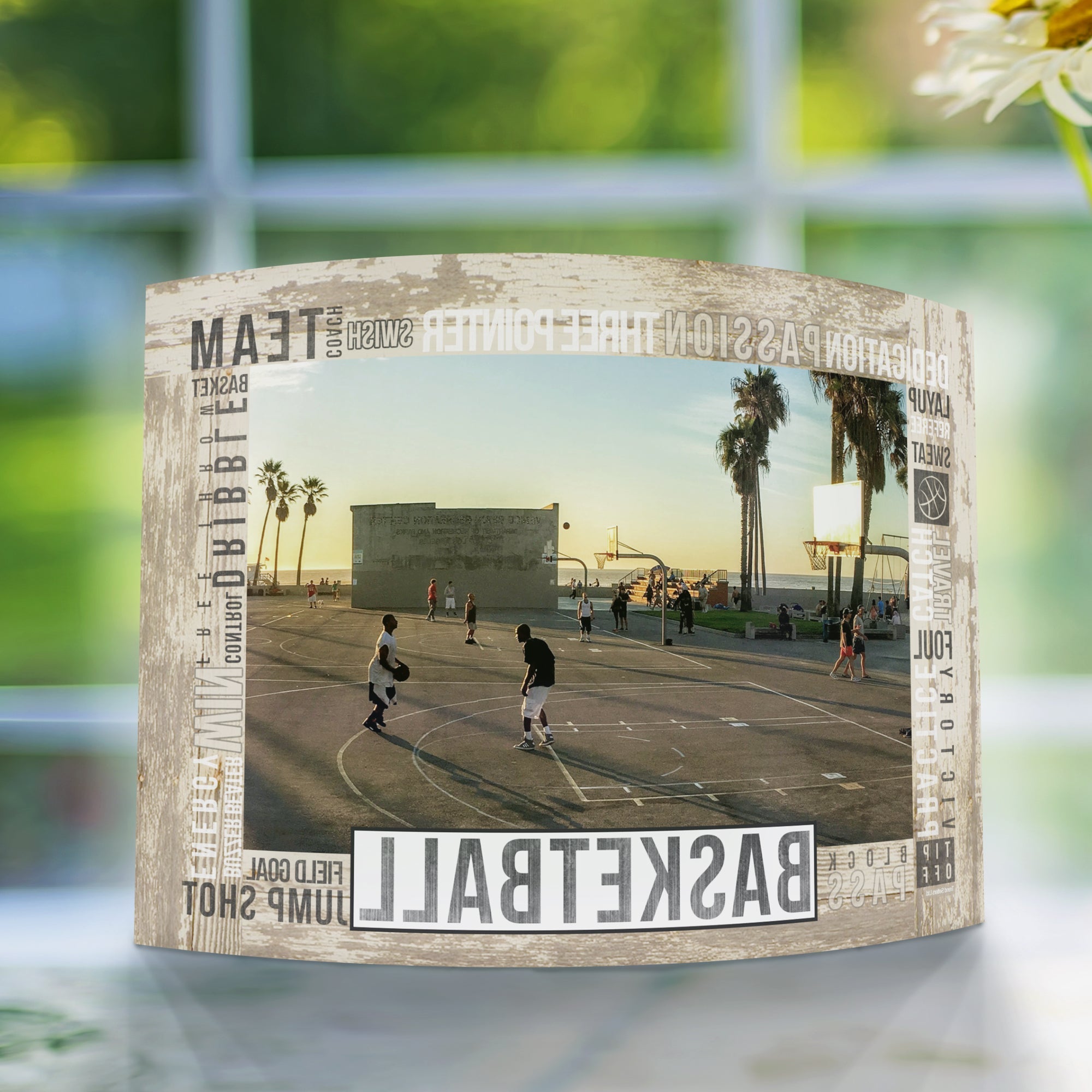 Sports Collection (Basketball Words - Personalized)  7" x 5" Curved Acrylic Print