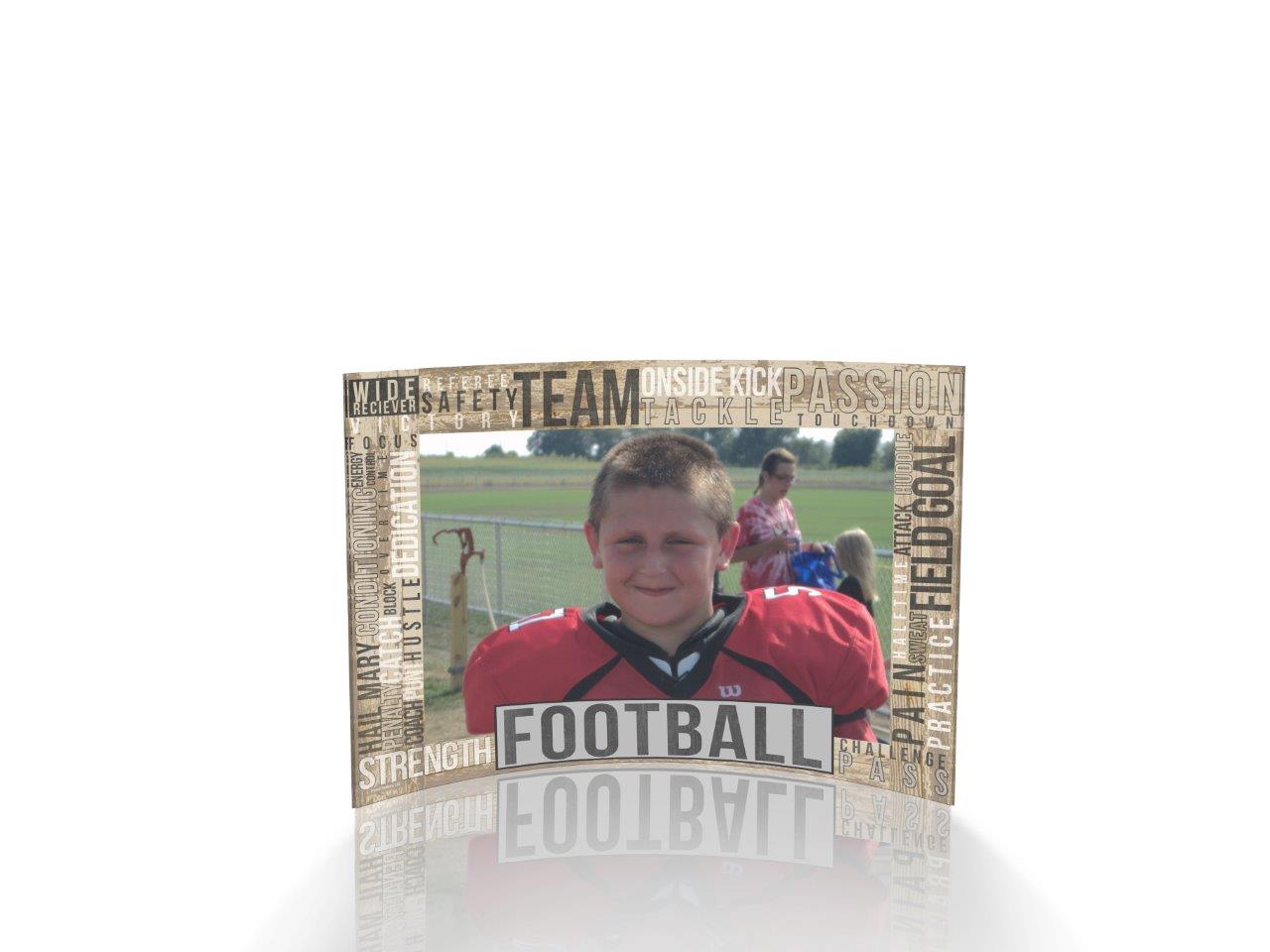 Sports Collection (Football Words - Personalized)  7" x 5" Curved Acrylic Print