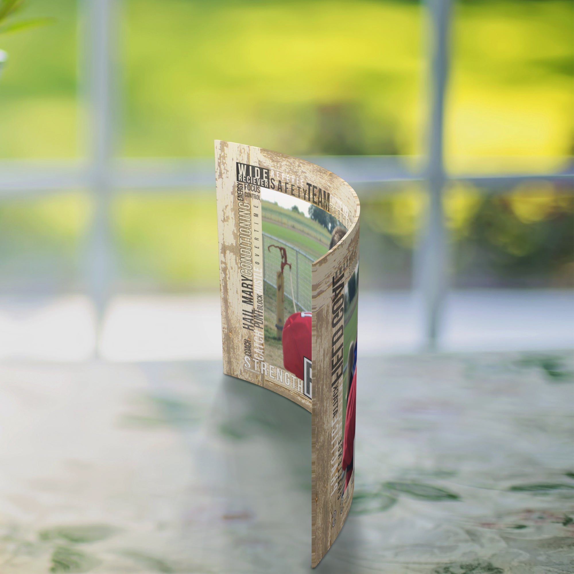 Sports Collection (Football Words - Personalized)  7" x 5" Curved Acrylic Print