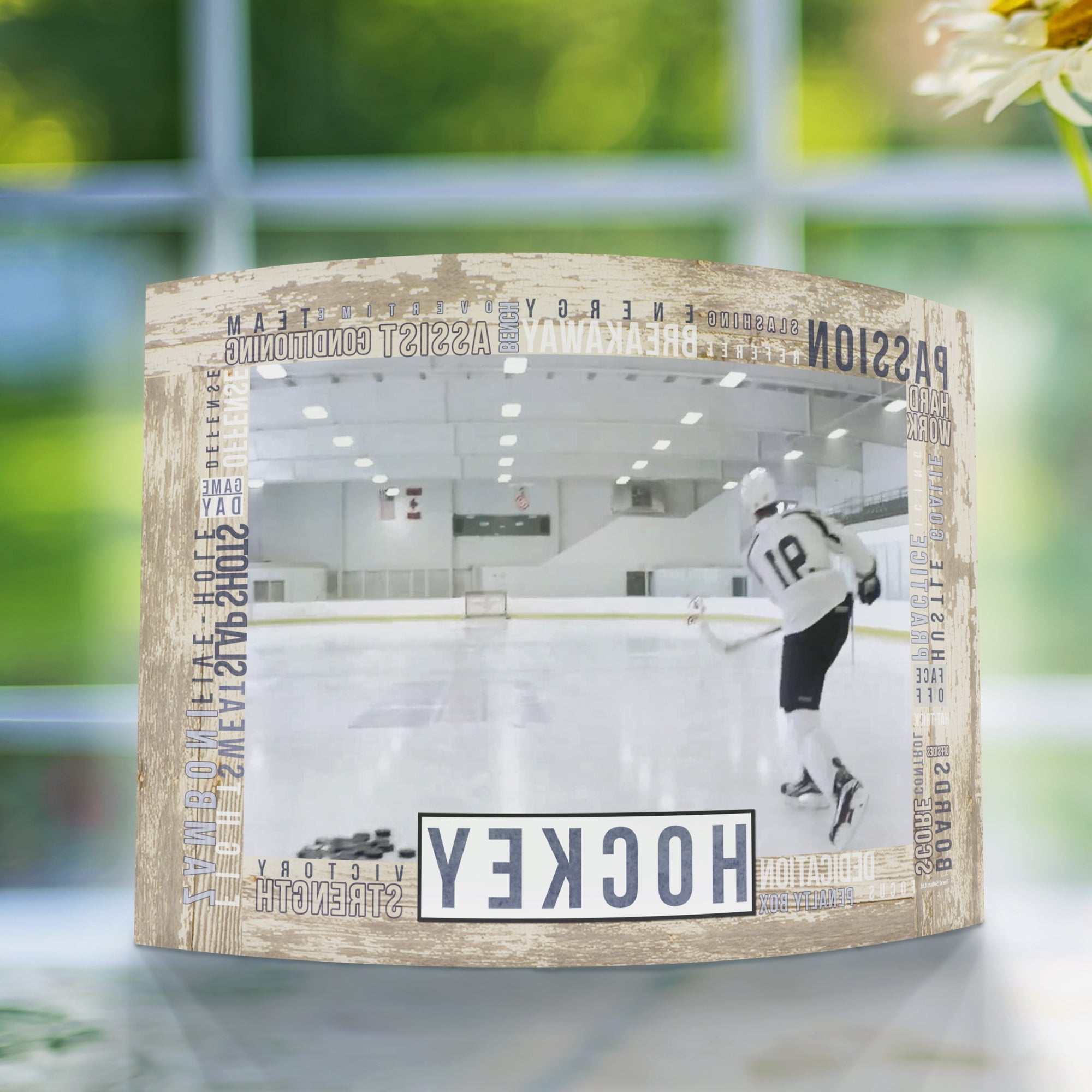 Sports Collection (Hockey Words - Personalized)  7" x 5" Curved Acrylic Print