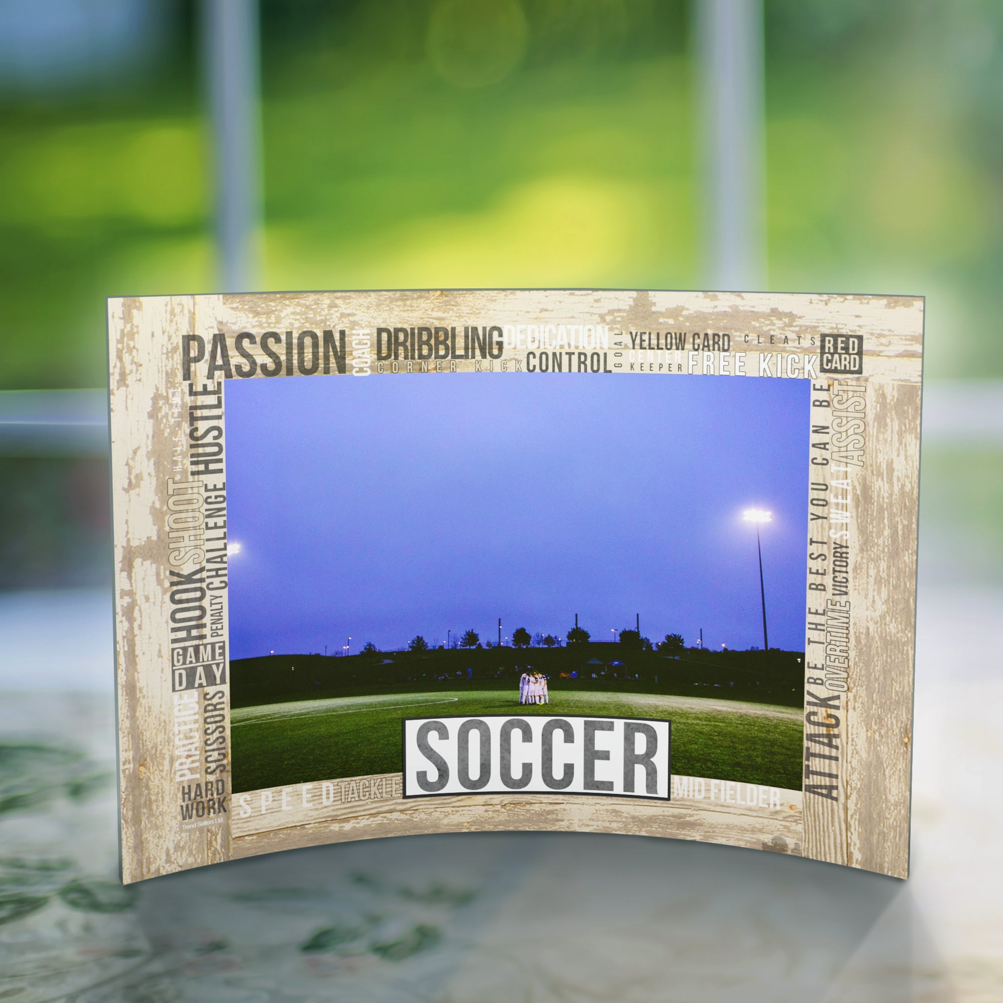 Sports Collection (Soccer Words - Personalized)  7" x 5" Curved Acrylic Print