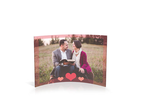 Valentine's Day (Three Hearts - Personalized)  7" x 5" Curved Acrylic Print