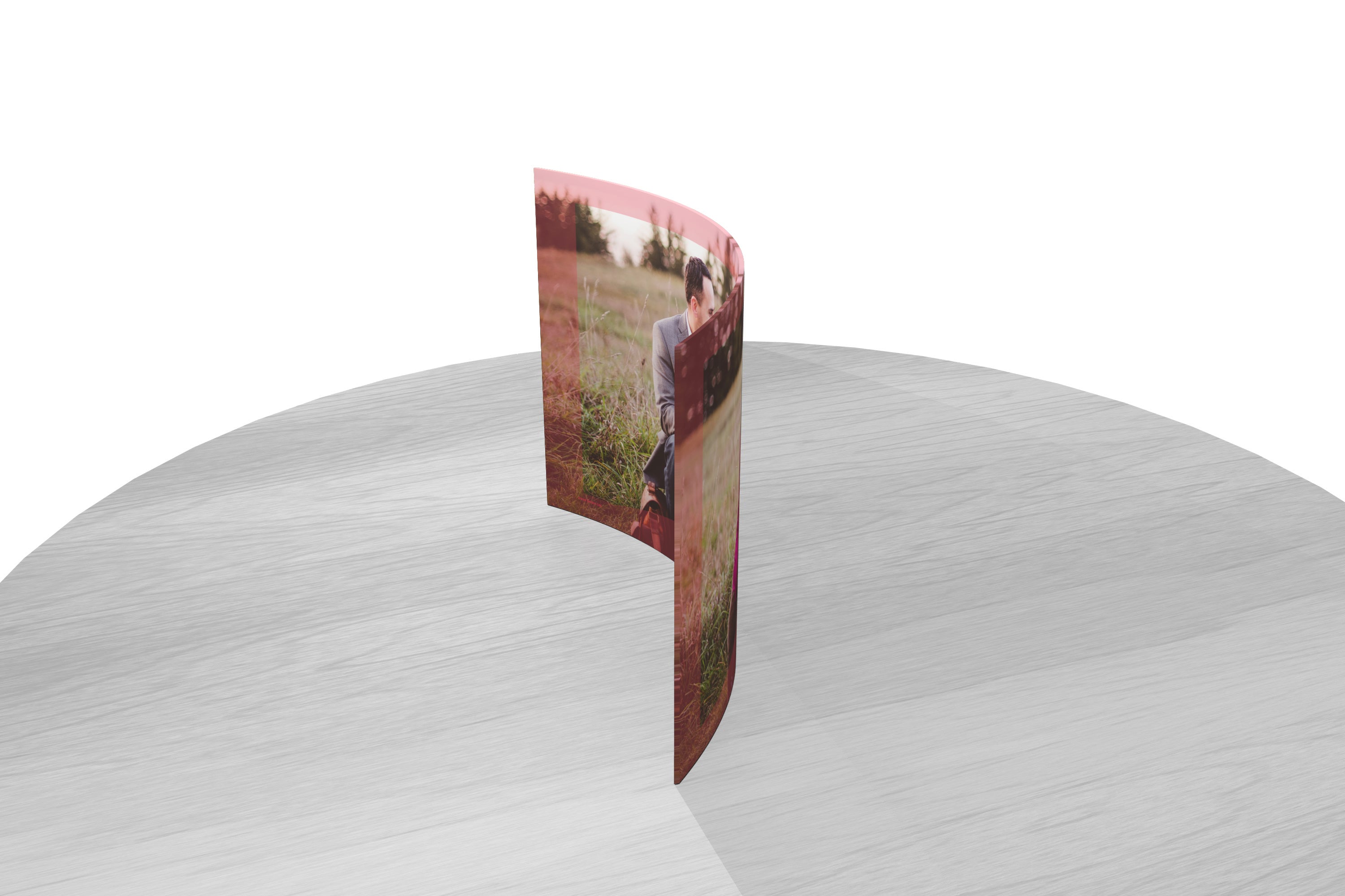 Valentine's Day (Three Hearts - Personalized)  7" x 5" Curved Acrylic Print