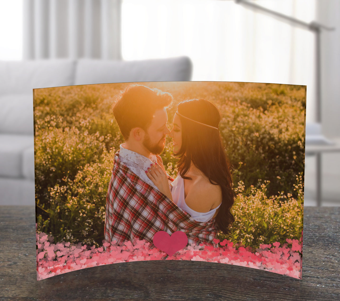 Valentine's Day (Heart Wave - Personalized)  7" x 5" Curved Acrylic Print