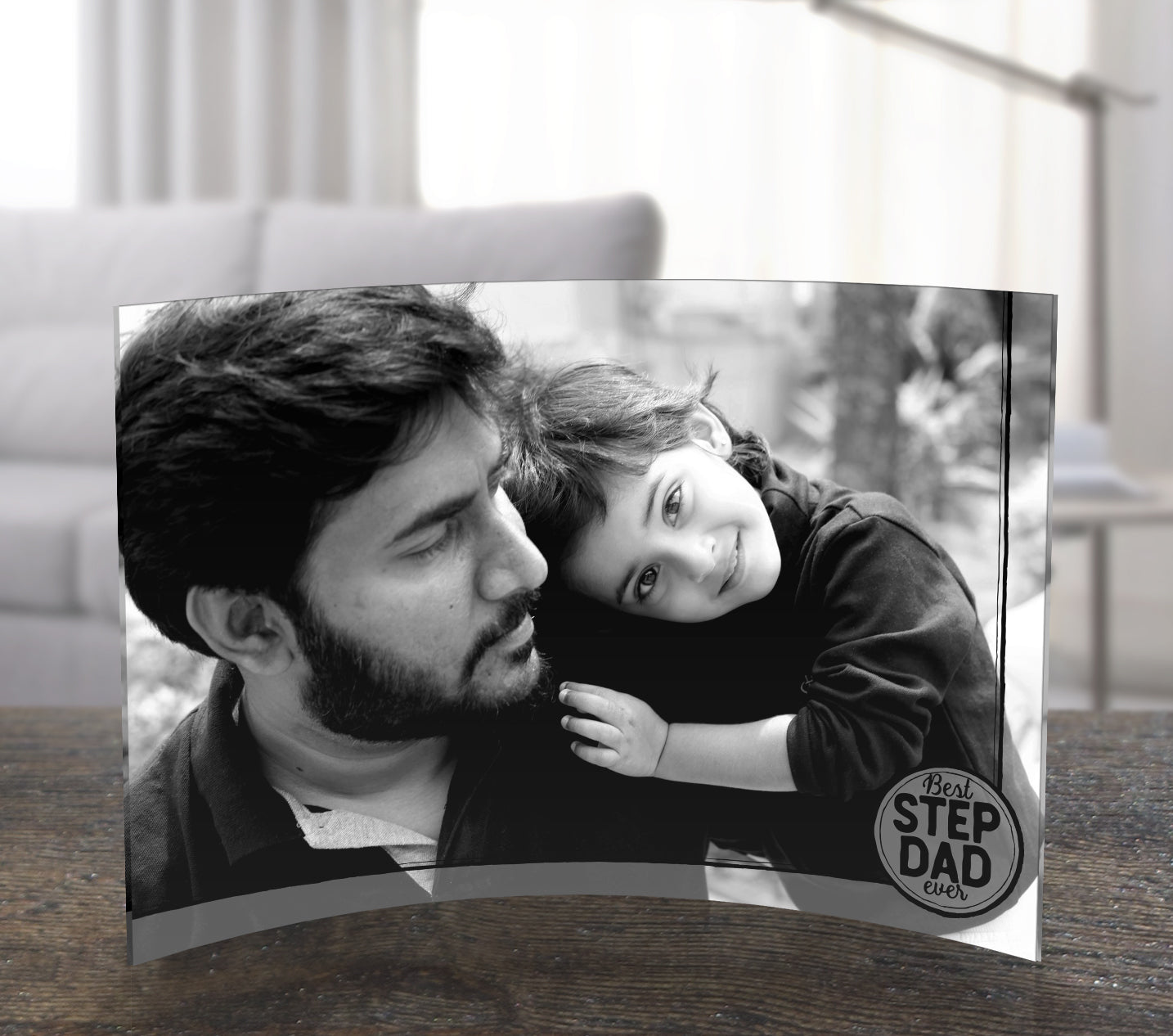 Father's Day Collection (Best Step-Dad Ever - Personalized)  7" x 5" Curved Acrylic Print