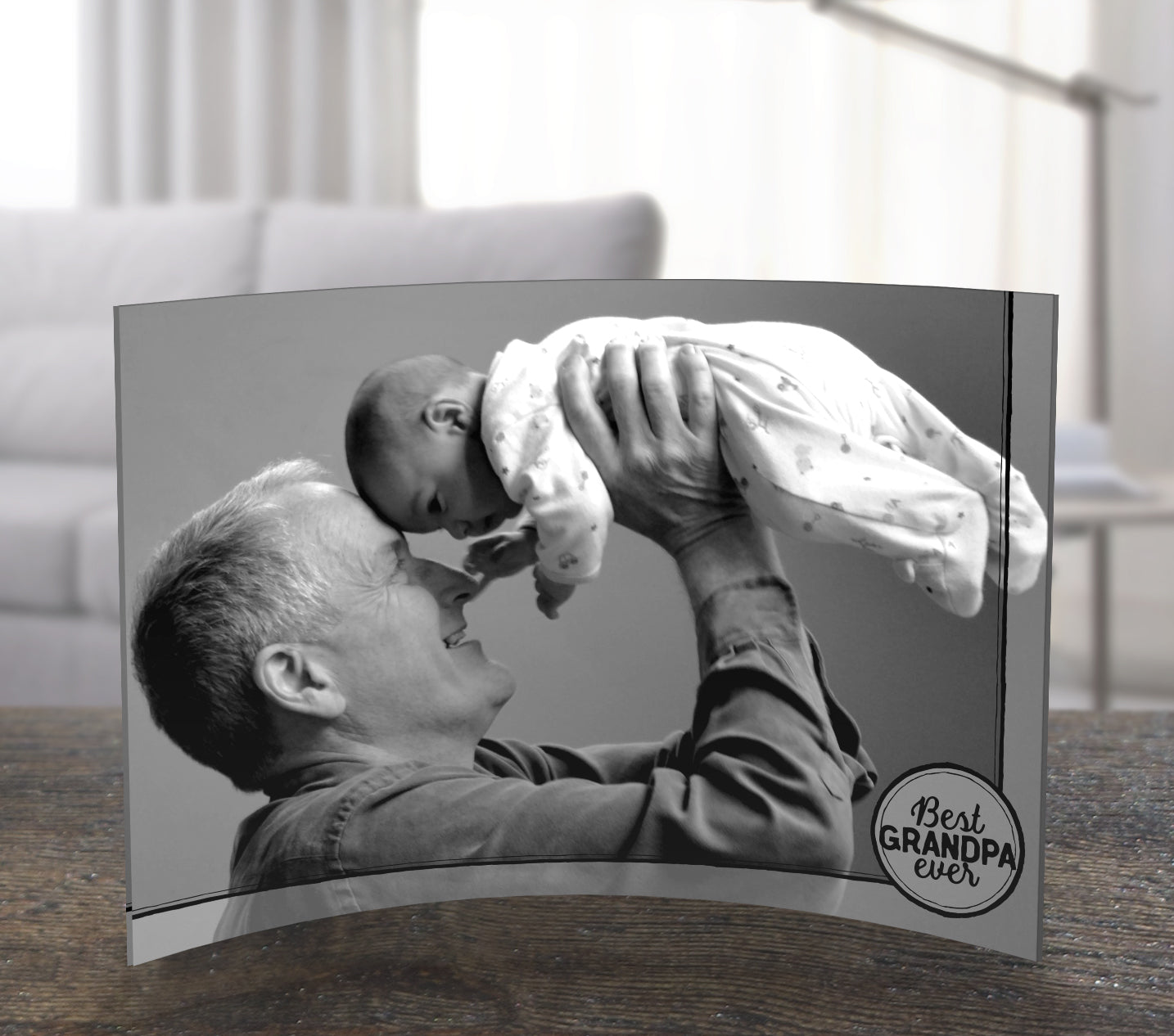 Father's Day Collection (Best Grandpa Ever -Personalized)  7" x 5" Curved Acrylic Print