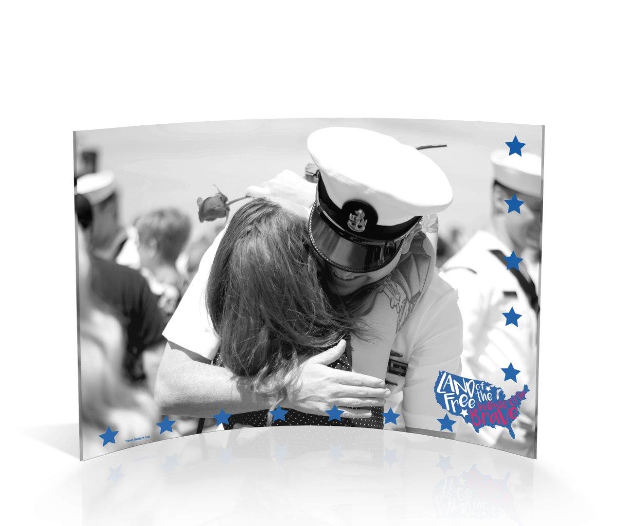 Patriotic Collection (Because of the Brave - Personalized)  7" x 5" Curved Acrylic Print