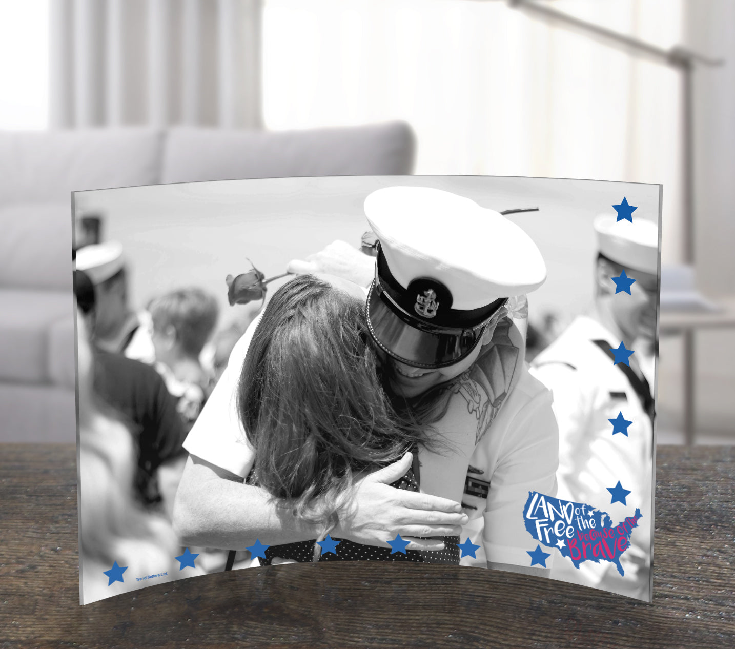 Patriotic Collection (Because of the Brave - Personalized)  7" x 5" Curved Acrylic Print