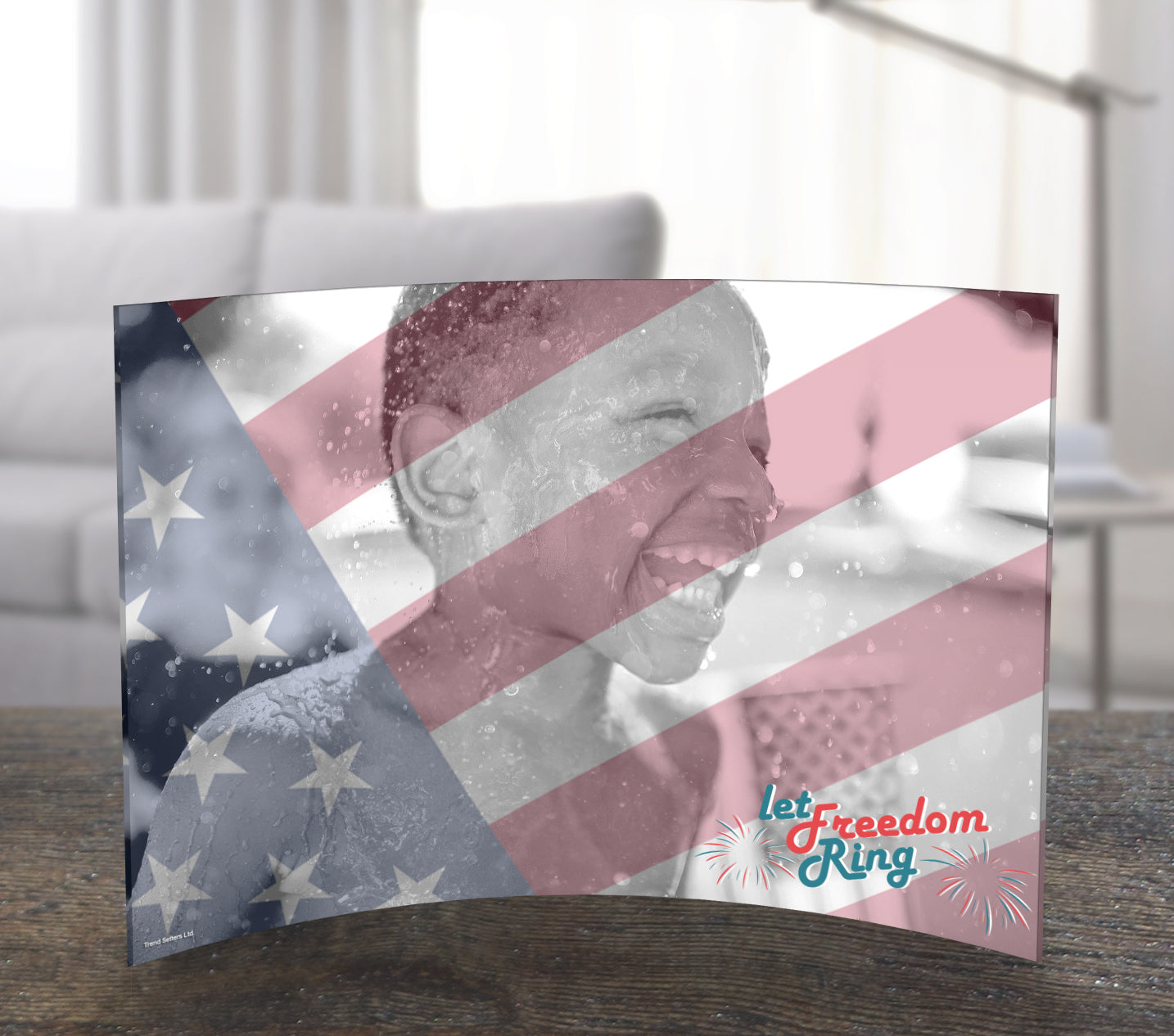 Patriotic Collection (Flag Overlay - Personalized)  7" x 5" Curved Acrylic Print