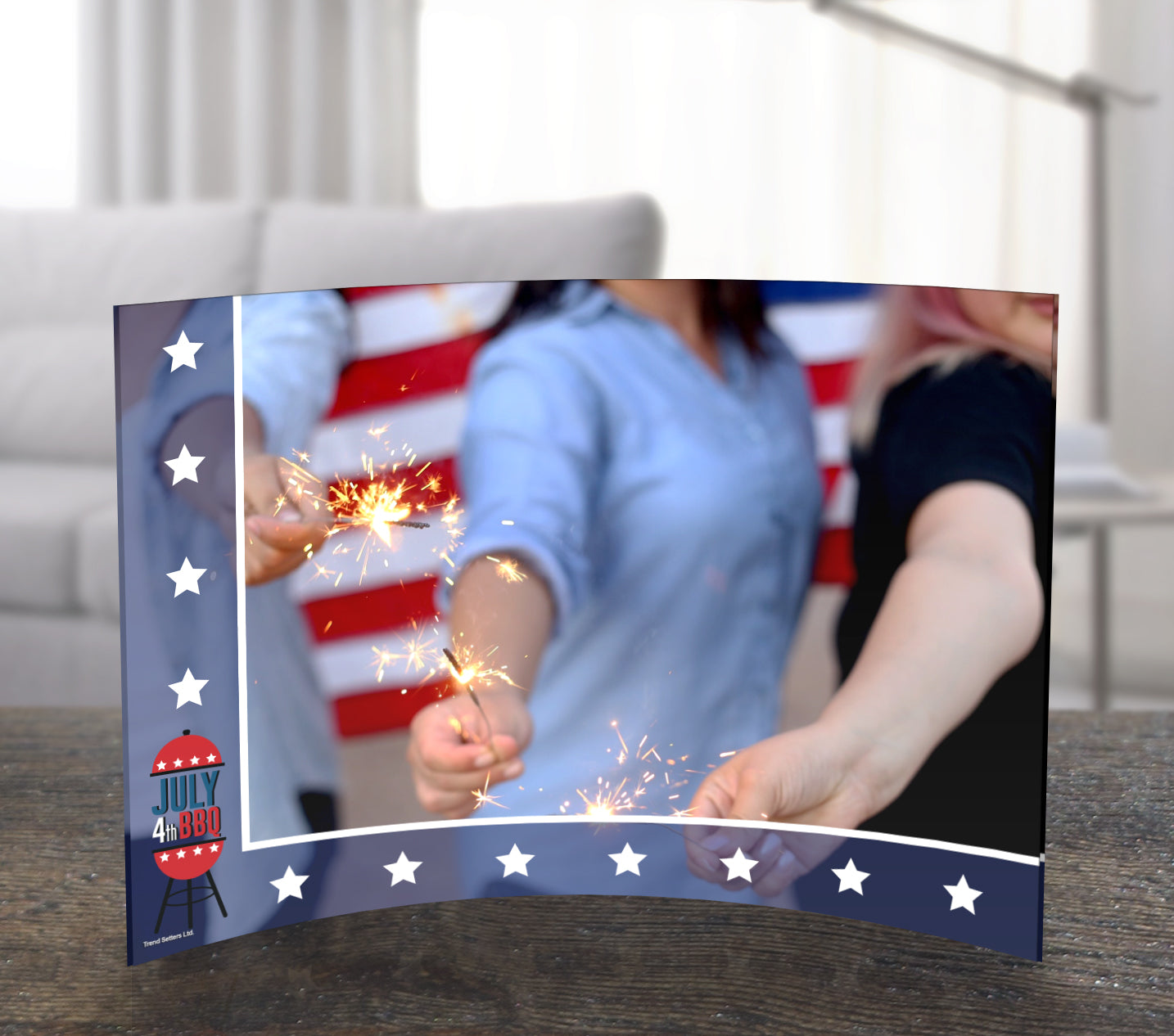 Patriotic Collection (July 4th BBQ - Personalized)  7" x 5" Curved Acrylic Print