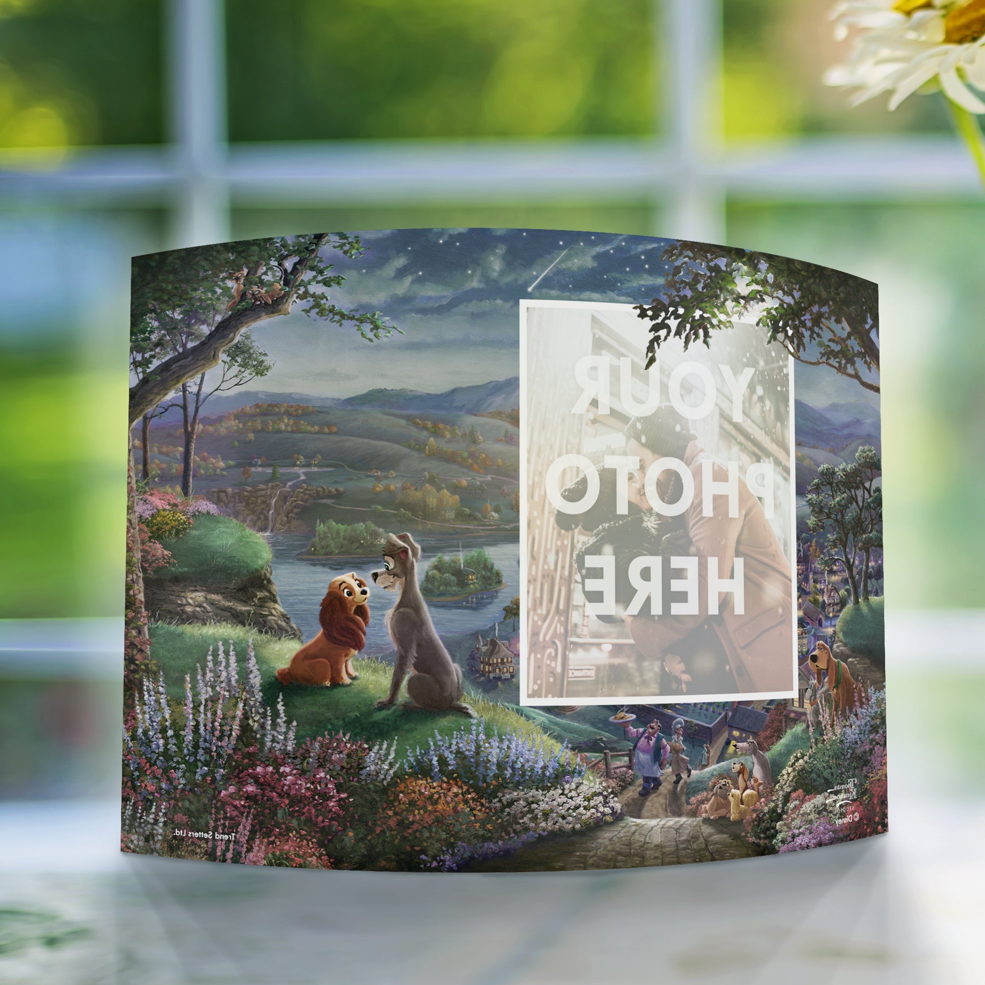 Disney (Lady and the Tramp Falling in Love - Add Your Photo!) 7" x 5" Curved Acrylic Print ACPU0705CUR585