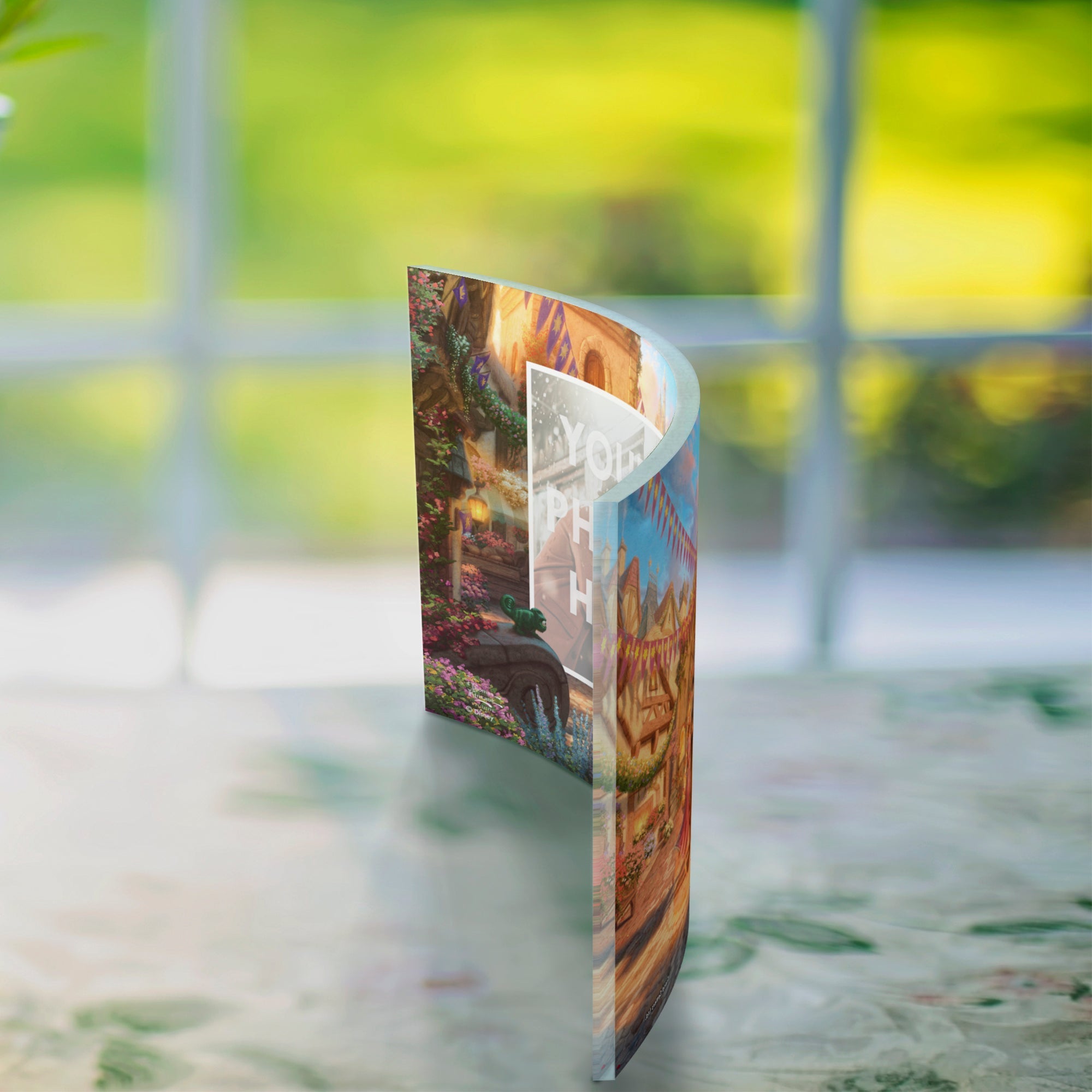 Disney (Rapunzel Dancing in the Sunlit Courtyard - Add Your Photo!) 7" x 5" Curved Acrylic Print ACPU0705CUR591