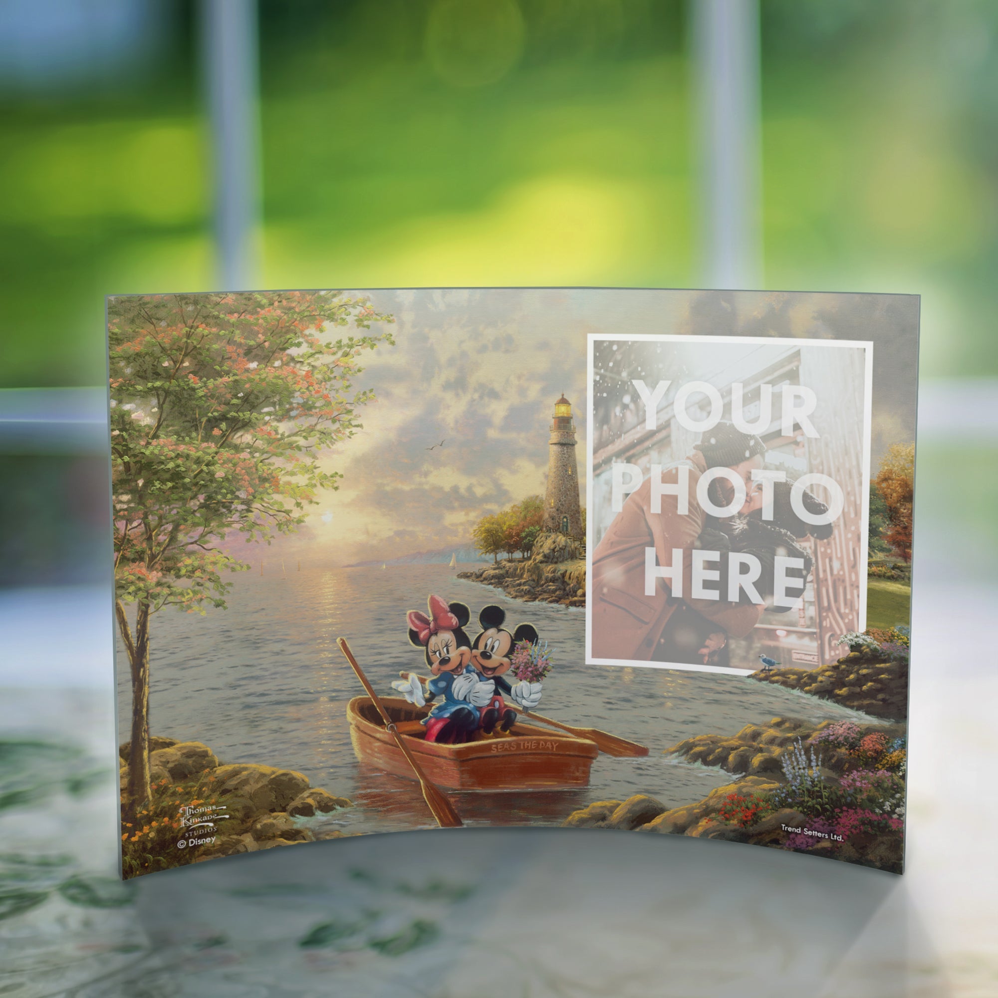 Disney (Mickey and Minnie Lighthouse Cove - Add Your Photo!) 7" x 5" Curved Acrylic Print ACPU0705CUR599