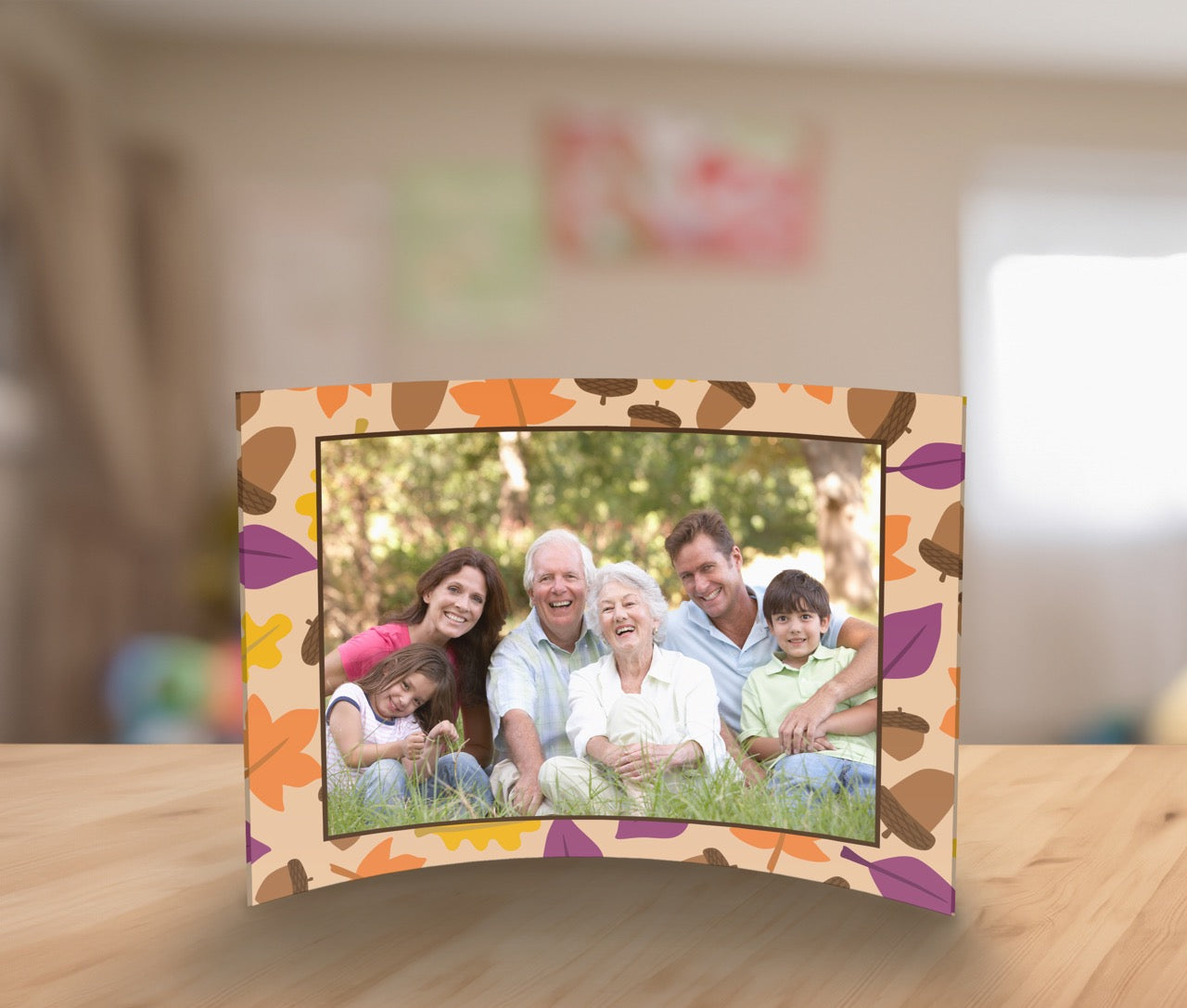 Trend Setters Original (Patterns - Center Photo Upload) 7 x 5 Curved Acrylic Print