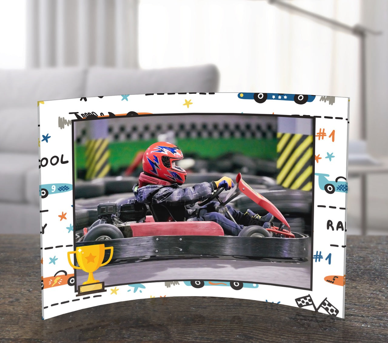 Trend Setters Original (Sports - Center Photo Upload) 7" x 5" Curved Acrylic Print