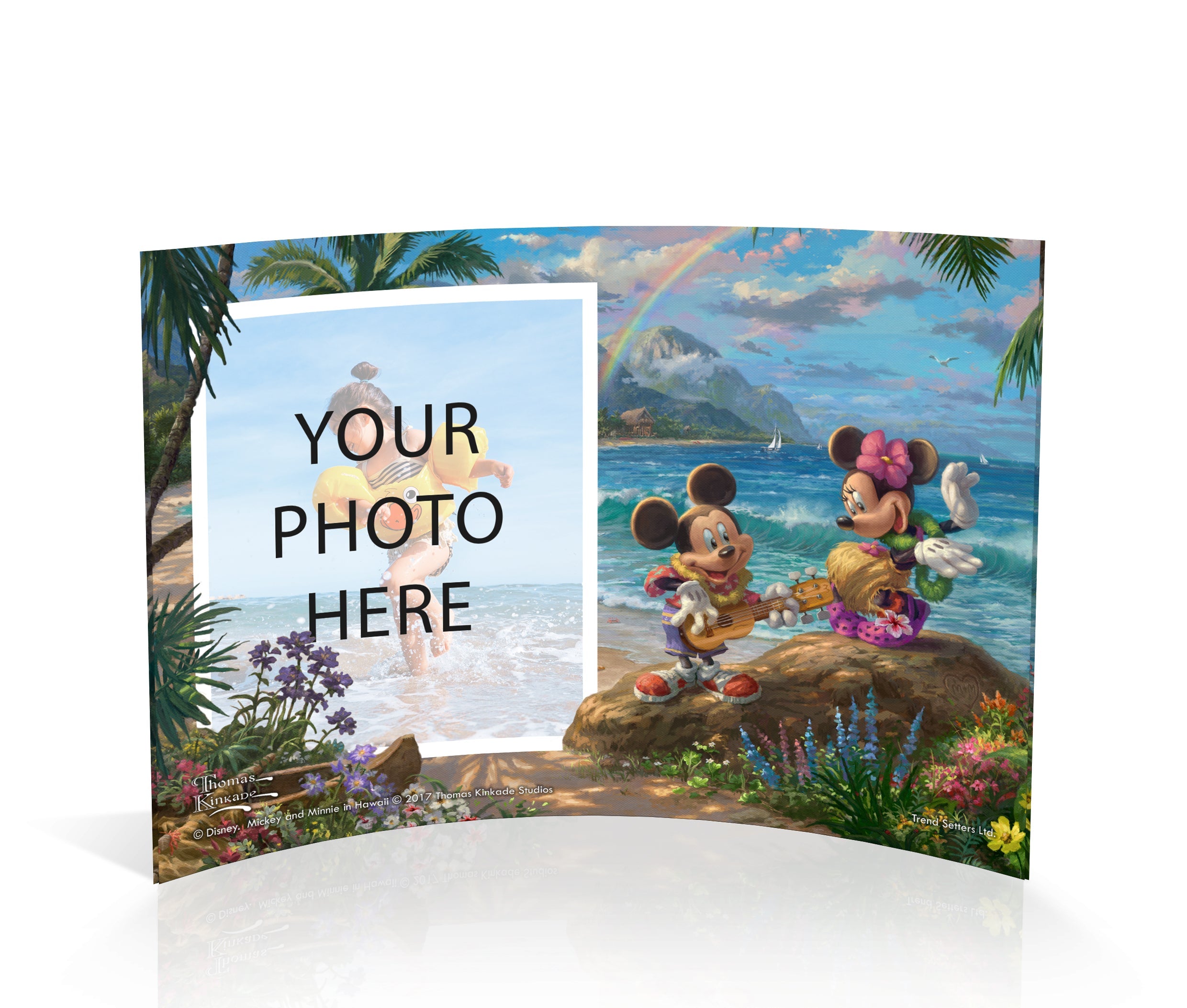 Disney (Mickey and Minnie in Hawaii - Personalized) 7" x 5" Curved Acrylic Print ACPU0705CUR393