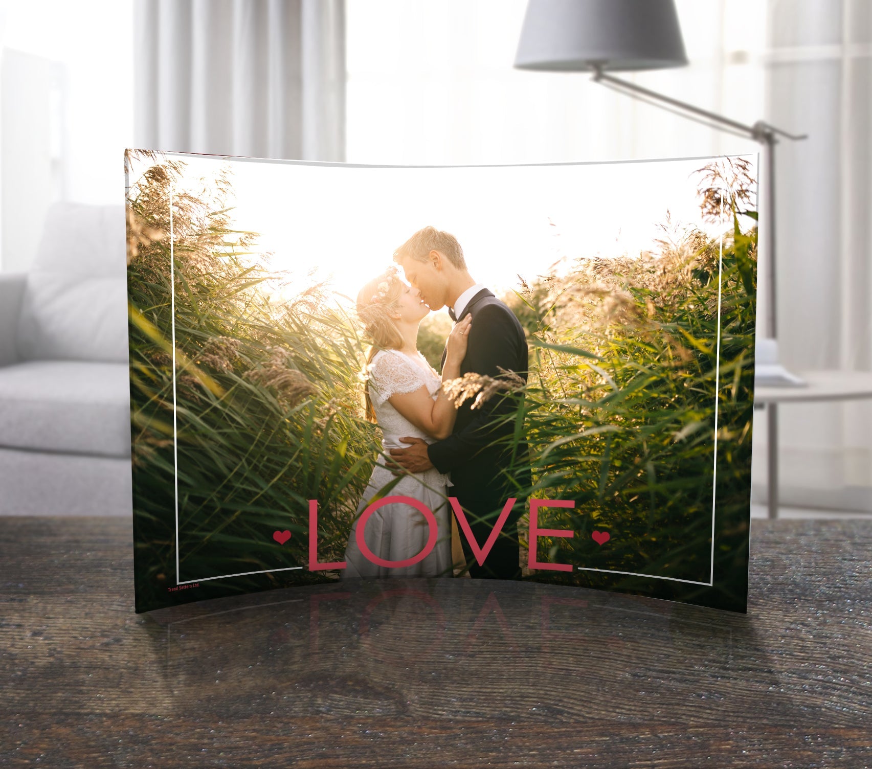 Valentine's Day Collection (Love Hearts - Personalized)  10" x 7" Curved Acrylic Print