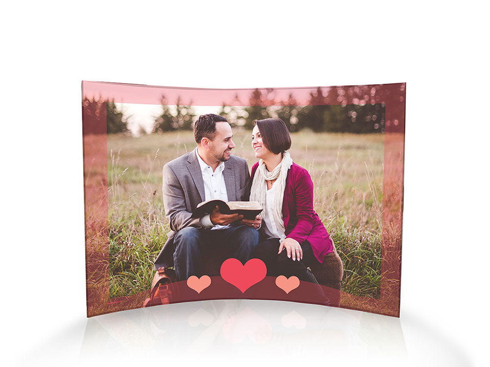 Valentine's Day Collection (Three Hearts - Personalized)  10" x 7" Curved Acrylic Print