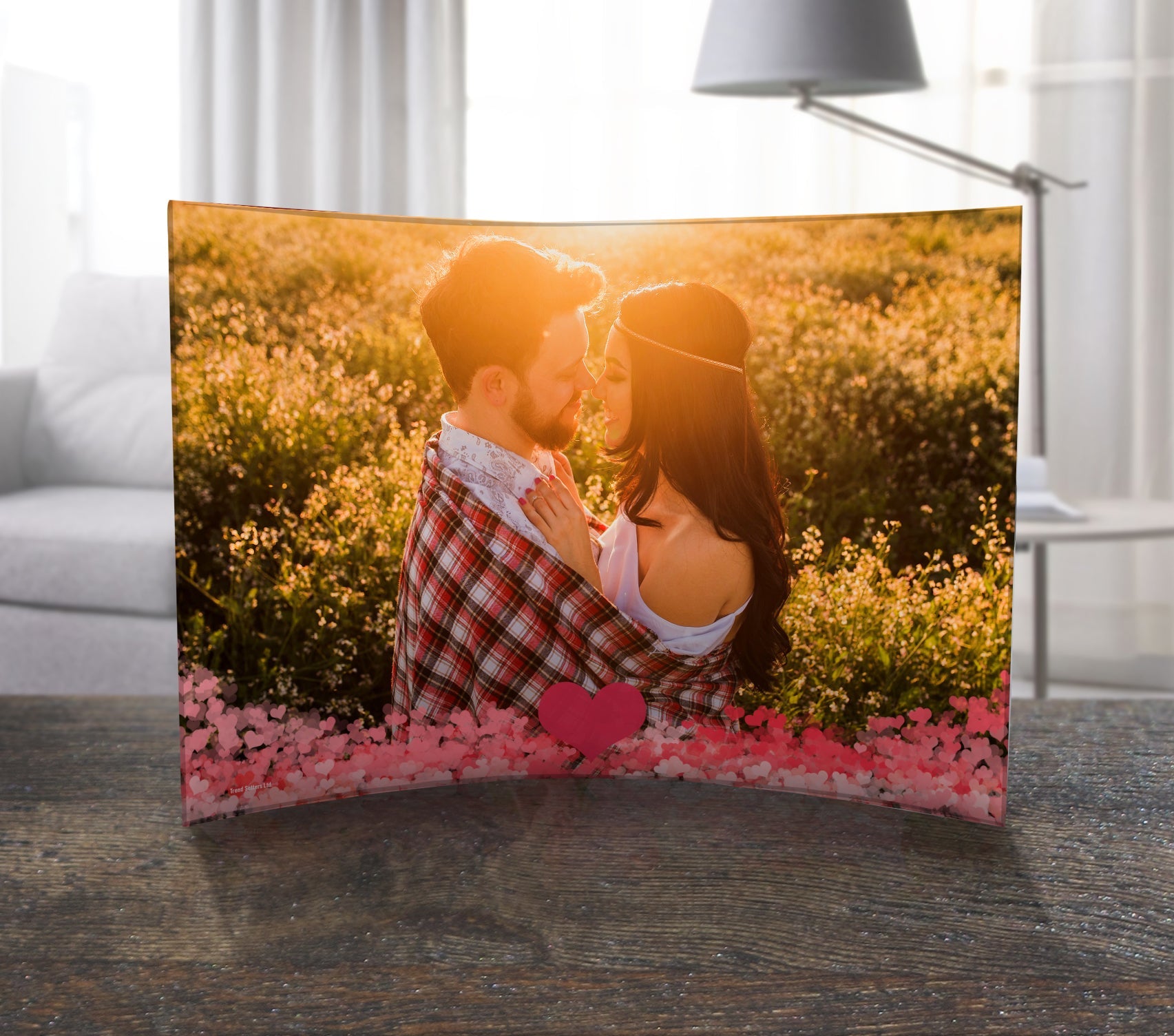 Valentine's Day Collection (Heart Wave - Personalized)  10" x 7" Curved Acrylic Print