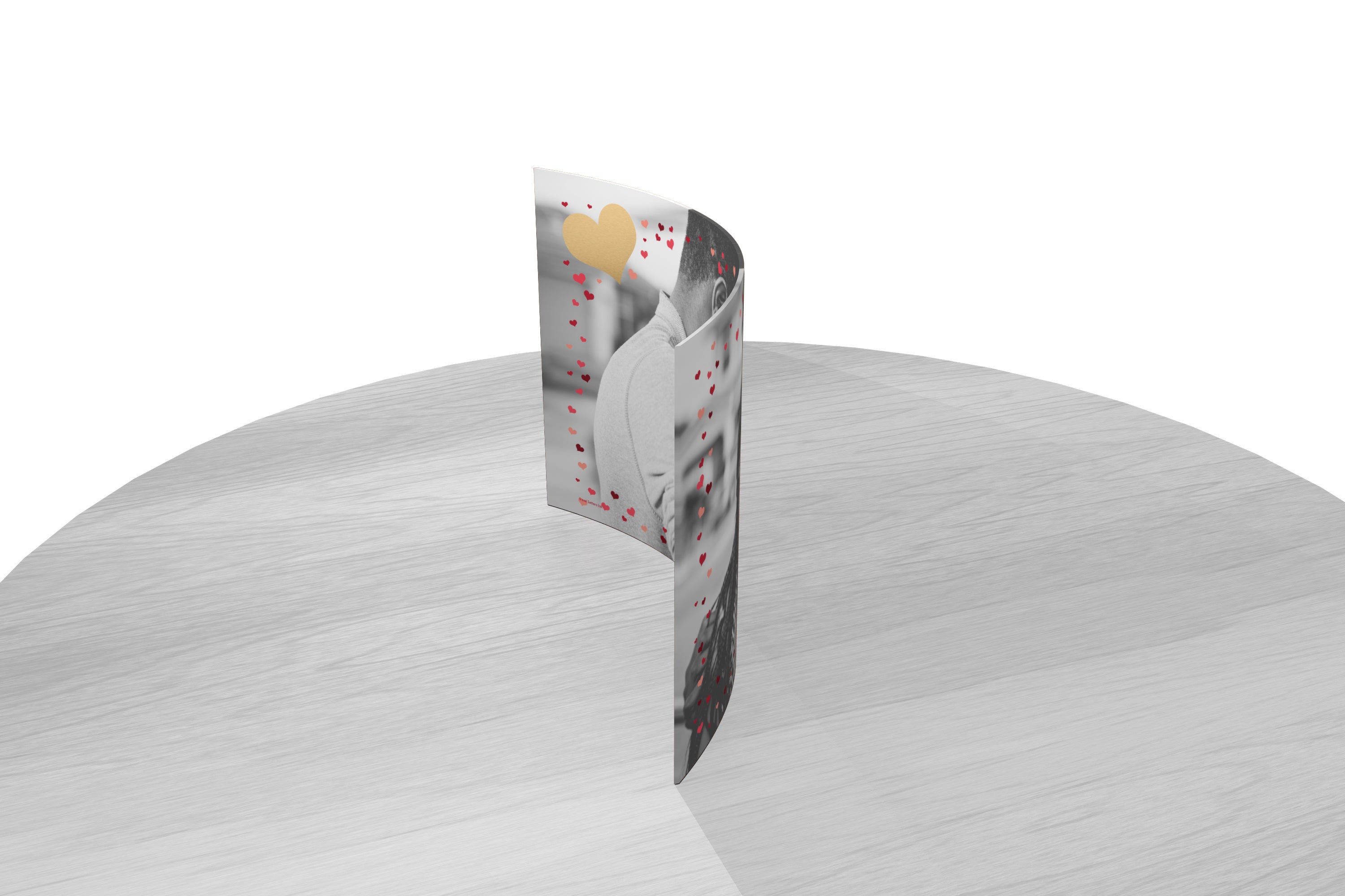 Valentine's Day Collection (Golden Heart - Personalized)  10" x 7" Curved Acrylic Print