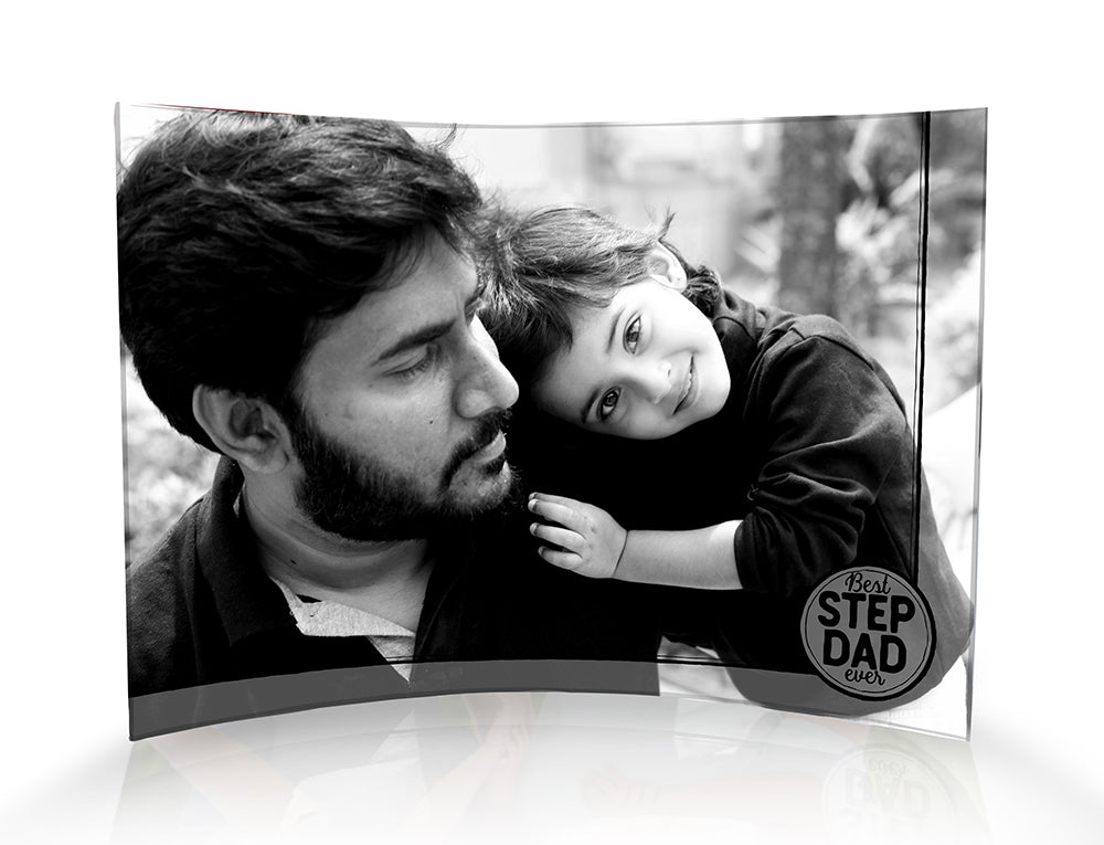 Father's Day Collection (Best Step-Dad Ever - Personalized)  10" x 7" Curved Acrylic Print