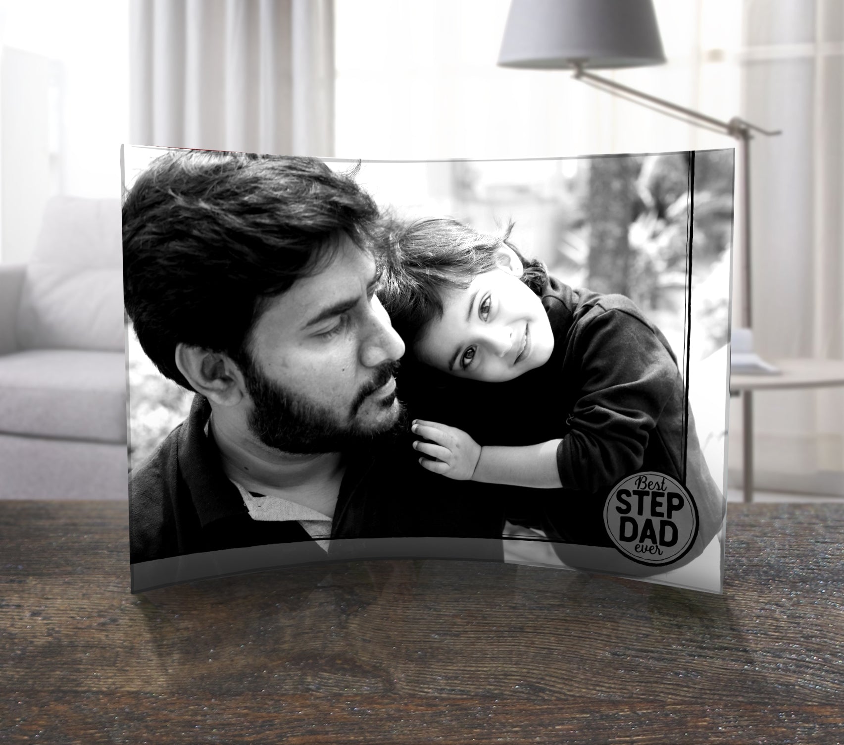 Father's Day Collection (Best Step-Dad Ever - Personalized)  10" x 7" Curved Acrylic Print