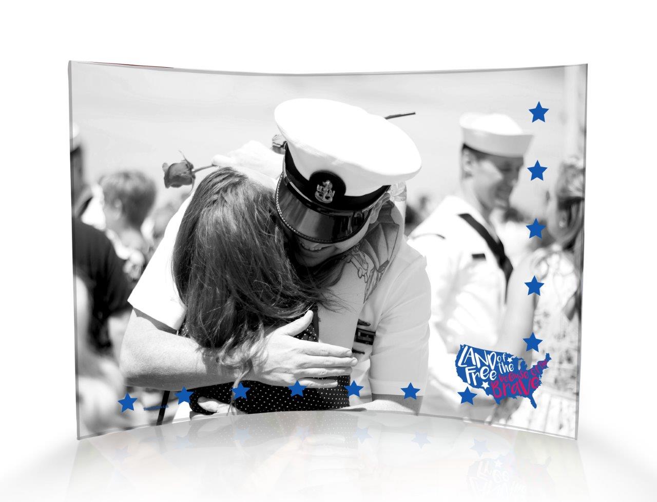 Patriotic Collection (Because of the Brave - Personalized)  10" x 7" Curved Acrylic Print