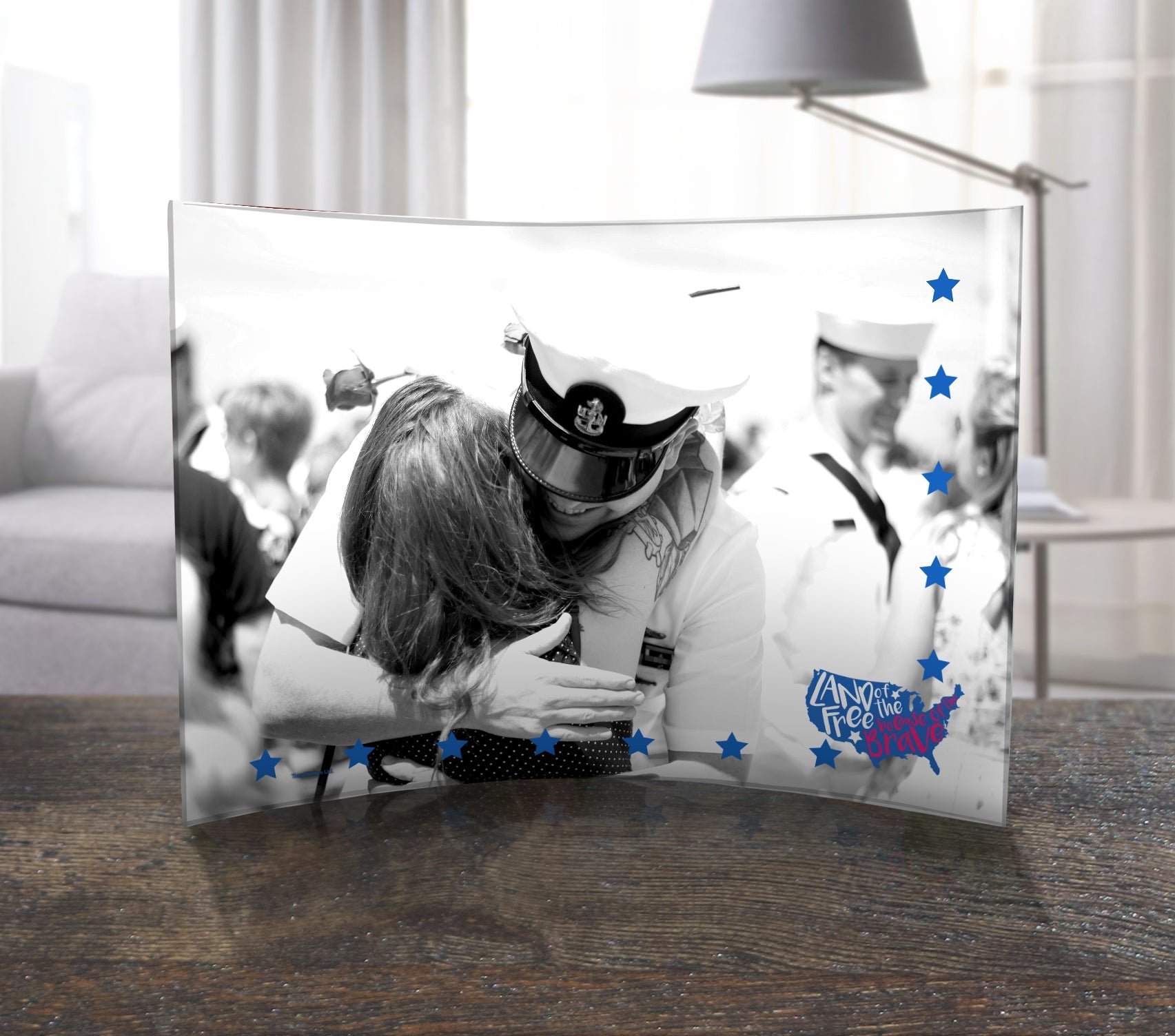 Patriotic Collection (Because of the Brave - Personalized)  10" x 7" Curved Acrylic Print