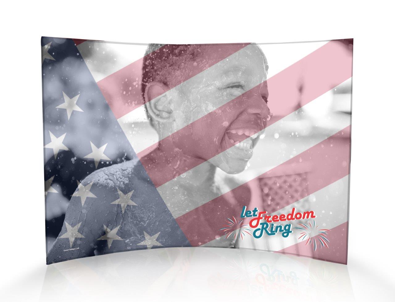 Patriotic Collection (Flag Overlay - Personalized)  10" x 7" Curved Acrylic Print