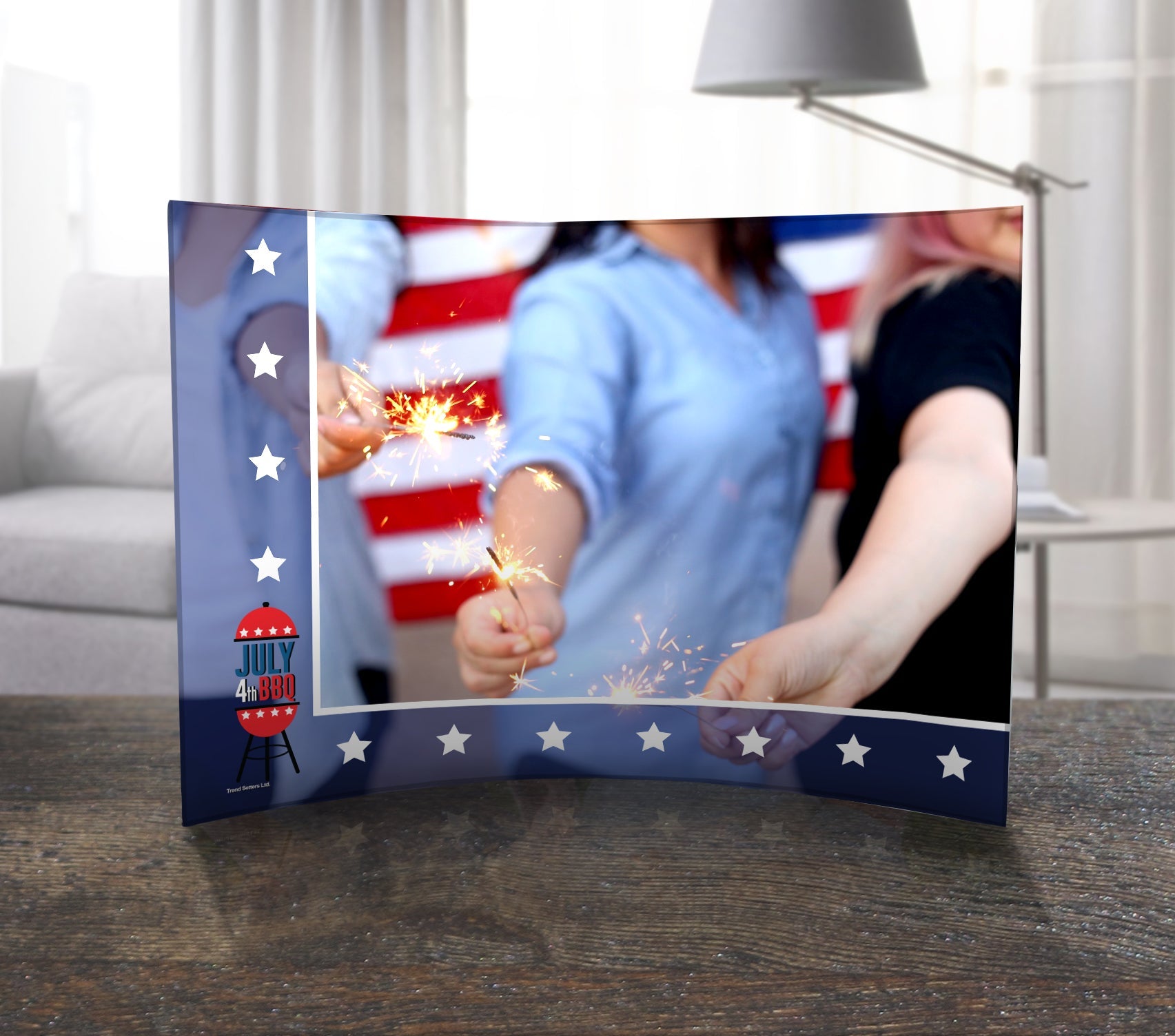 Patriotic Collection (July 4th BBQ - Personalized)  10" x 7" Curved Acrylic Print