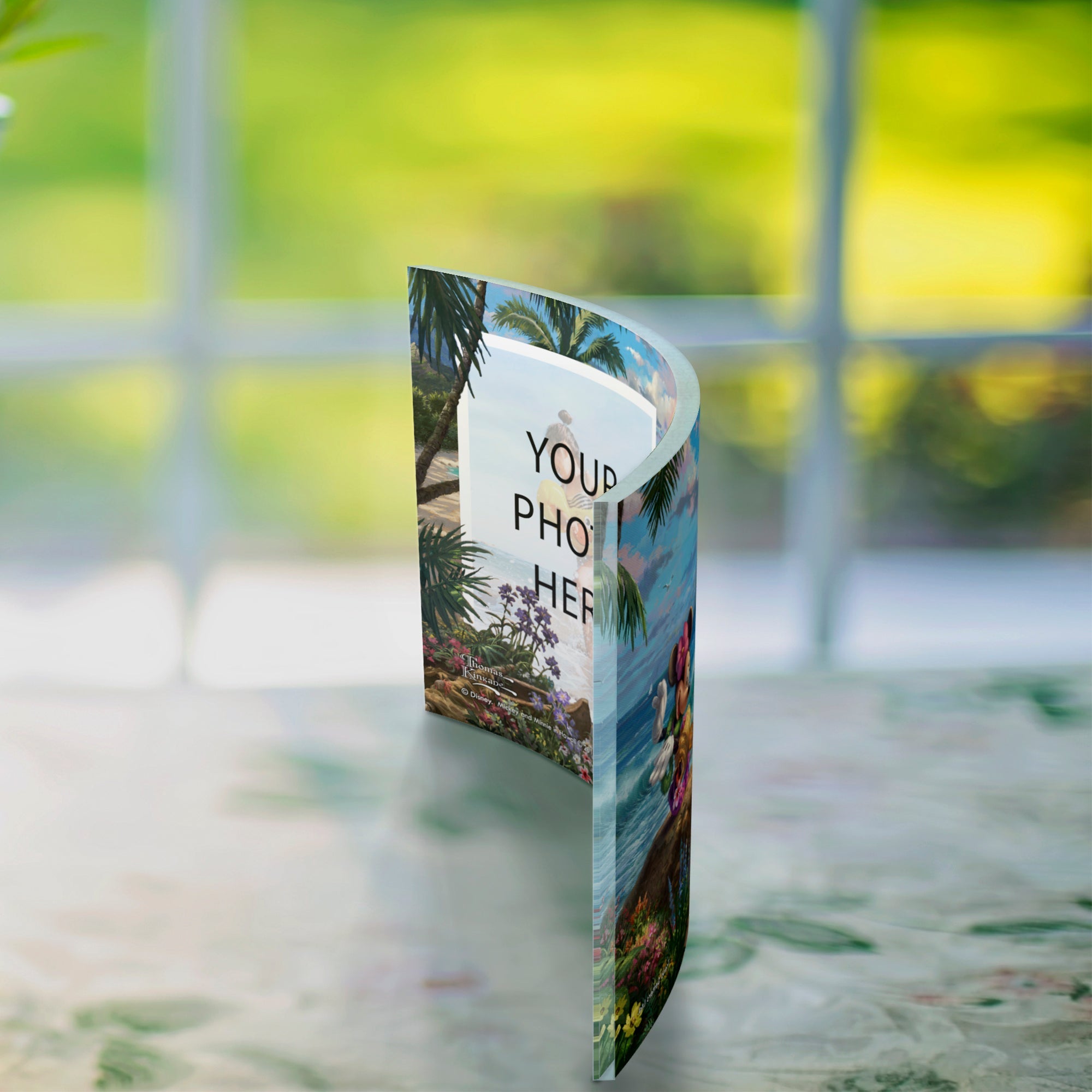 Disney (Mickey and Minnie in Hawaii - Add Your Photo!) 10" x 7" Curved Acrylic Print ACPU1007CUR394