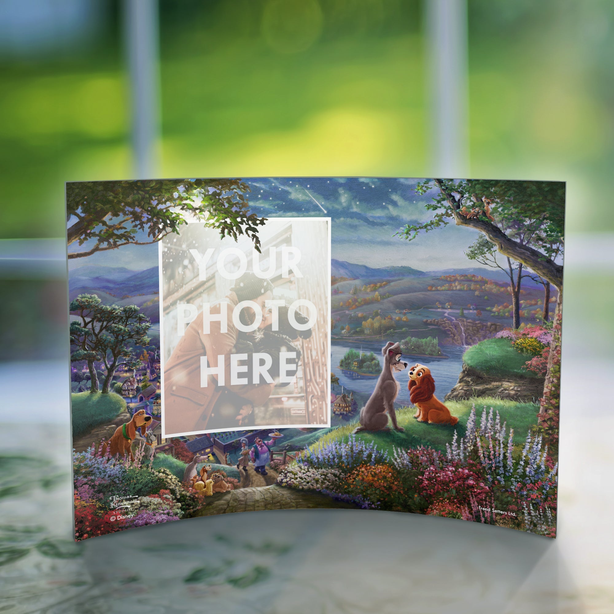 Disney (Lady and the Tramp Falling in Love - Add Your Photo!) 10" x 7" Curved Acrylic Print ACPU1007CUR583