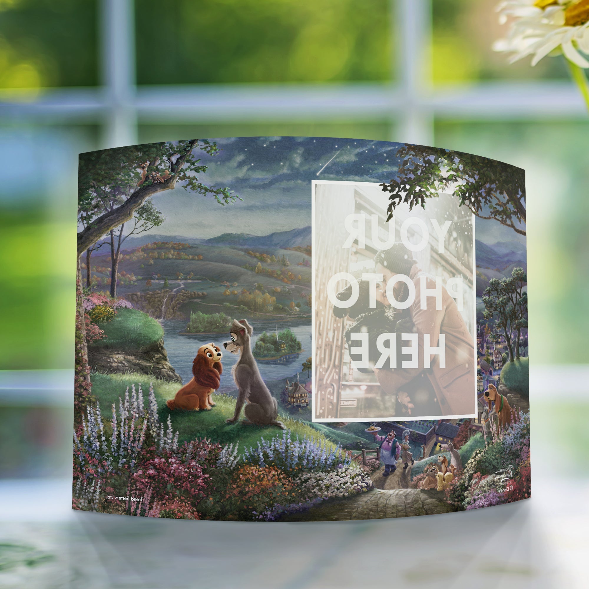 Disney (Lady and the Tramp Falling in Love - Add Your Photo!) 10" x 7" Curved Acrylic Print ACPU1007CUR583