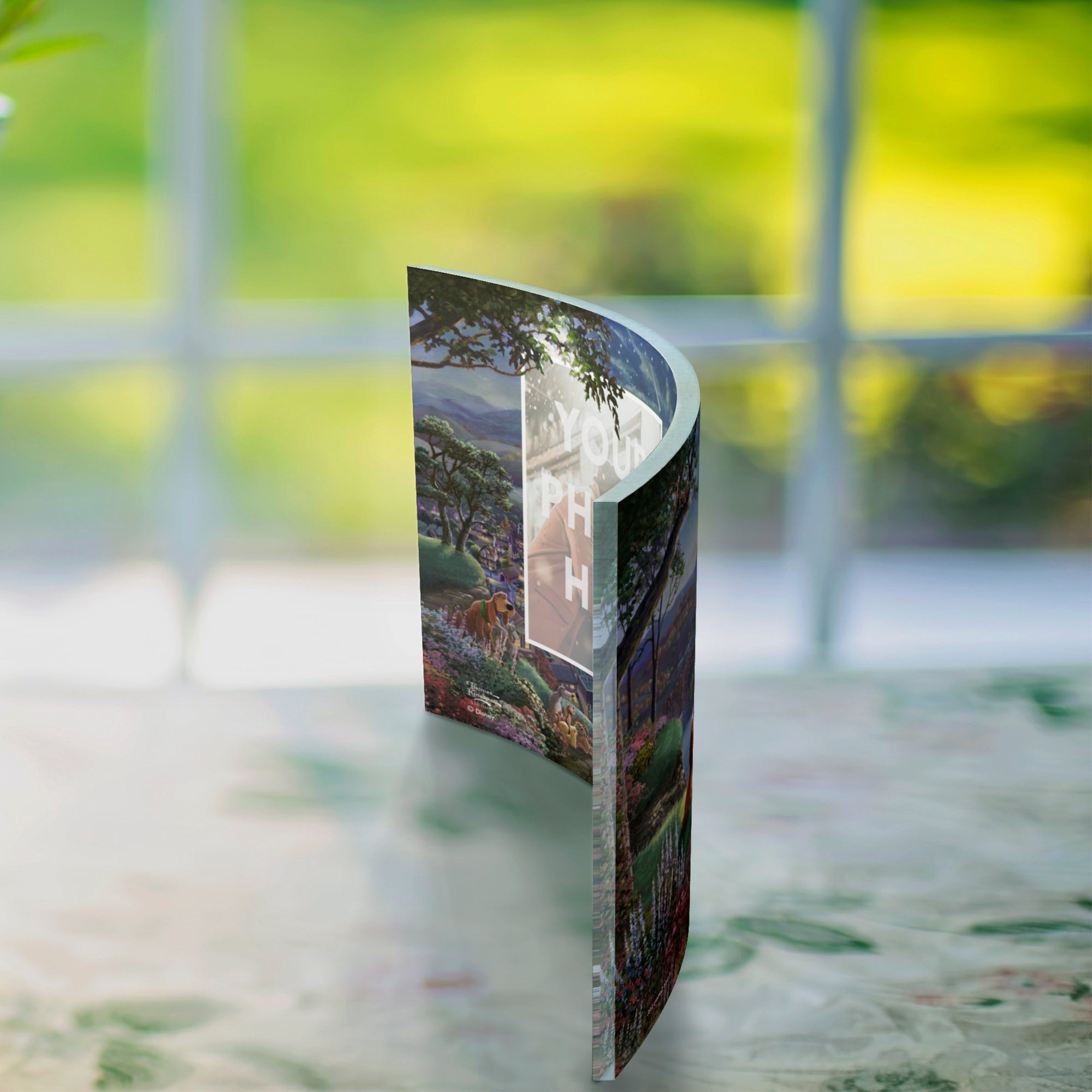 Disney (Lady and the Tramp Falling in Love - Add Your Photo!) 10" x 7" Curved Acrylic Print ACPU1007CUR583